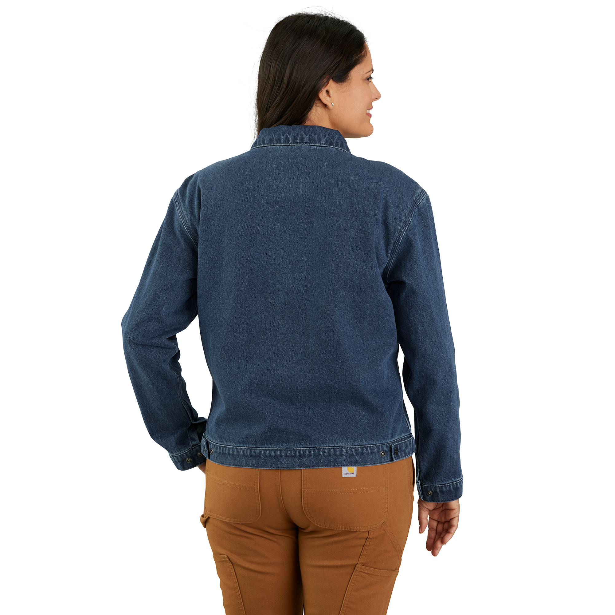 Picture of Carhartt 106245 Womens Loose Fit Denim Detroit Jacket