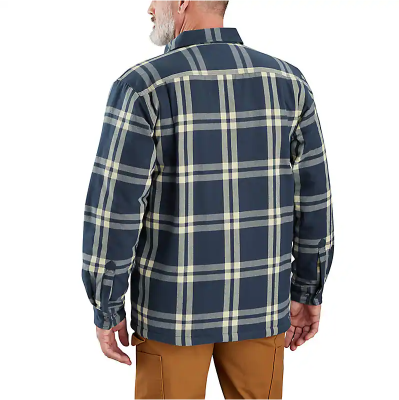 Picture of Carhartt 106354 Mens Relaxed Fit Flannel Sherpa-Lined Shirt Jac
