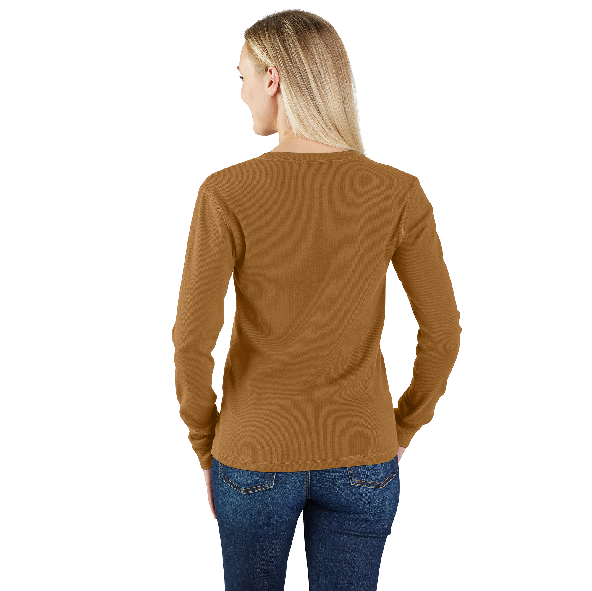 Picture of Carhartt 106480 Womens TENCEL™ Fiber Series Relaxed Fit Long-Sleeve Ribbed Henley