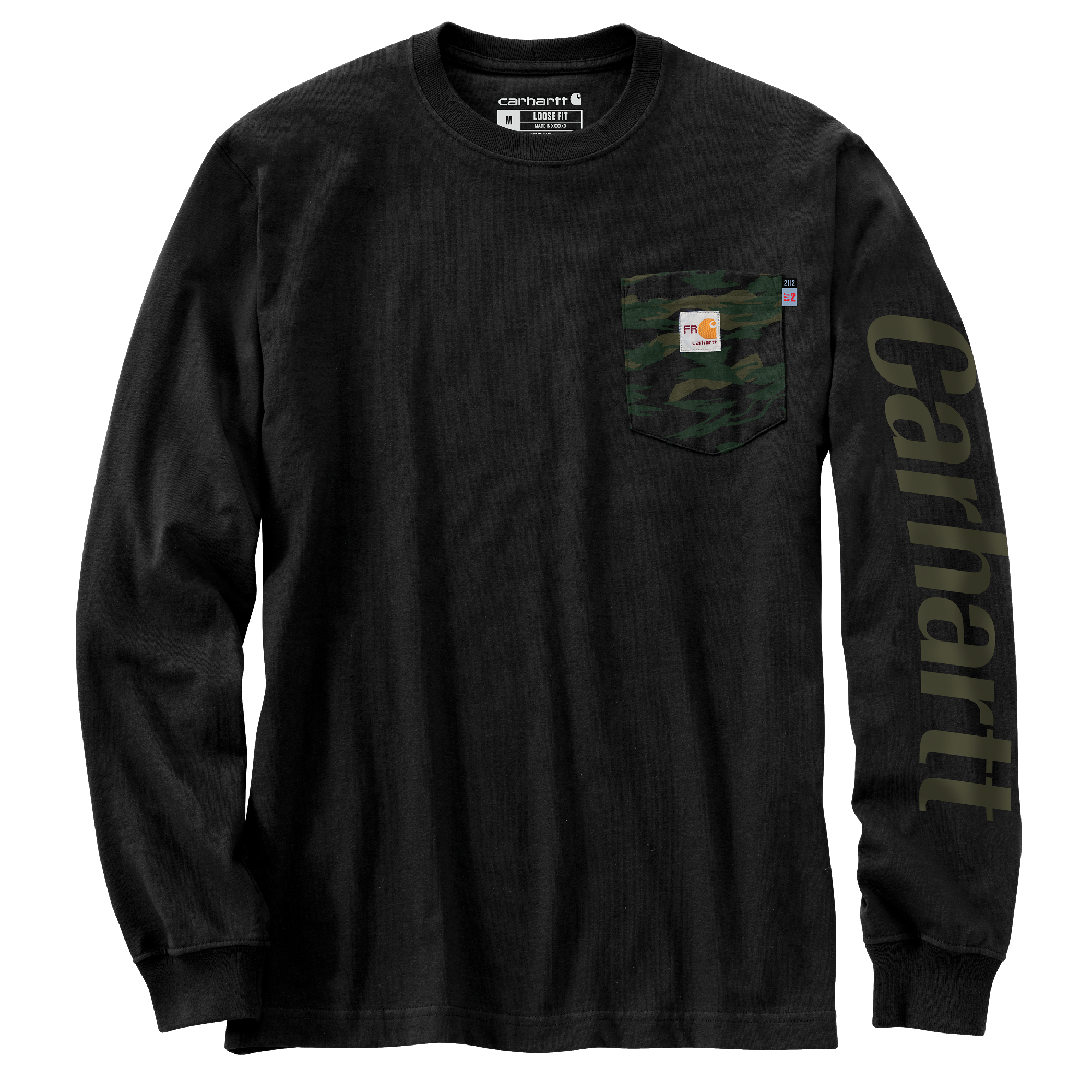 Picture of Carhartt 106617 Mens Flame Resistant Force Loose Fit Lightweight Camo Graphic T-Shirt