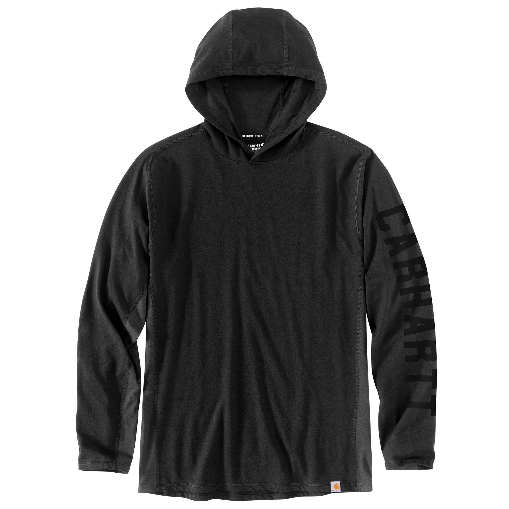 Picture of Carhartt 106654 Mens Force Relaxed Fit Midweight Long-Sleeve Logo Graphic Hooded T-Shirt