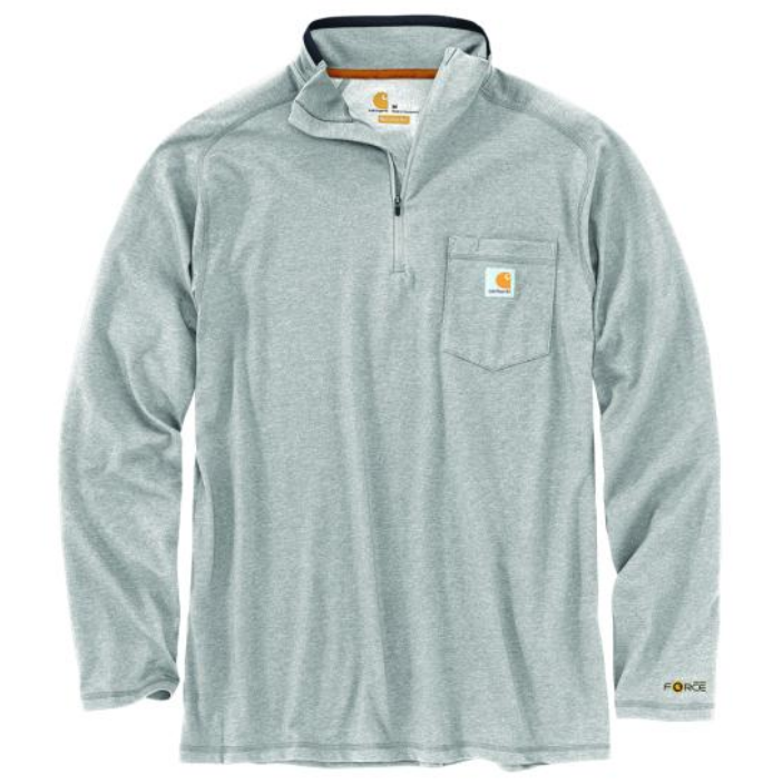 Picture of Carhartt 106660 Mens Force Relaxed Fit Midweight Long-Sleeve Quarter-Zip Mock-Neck T-Shirt