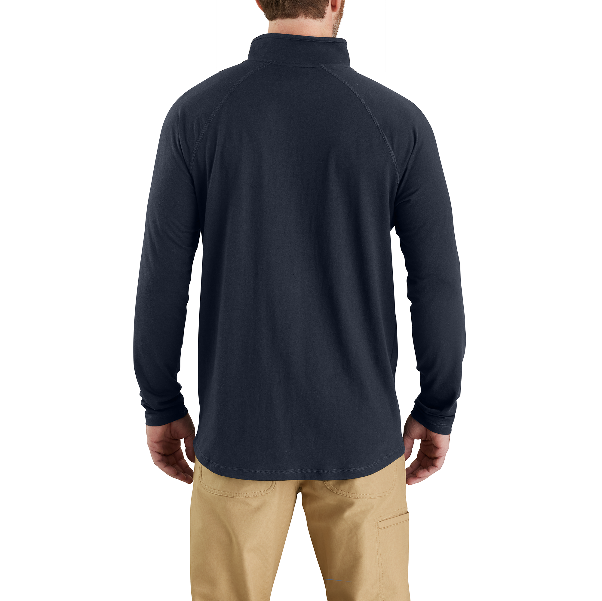 Picture of Carhartt 106660 Mens Force Relaxed Fit Midweight Long-Sleeve Quarter-Zip Mock-Neck T-Shirt