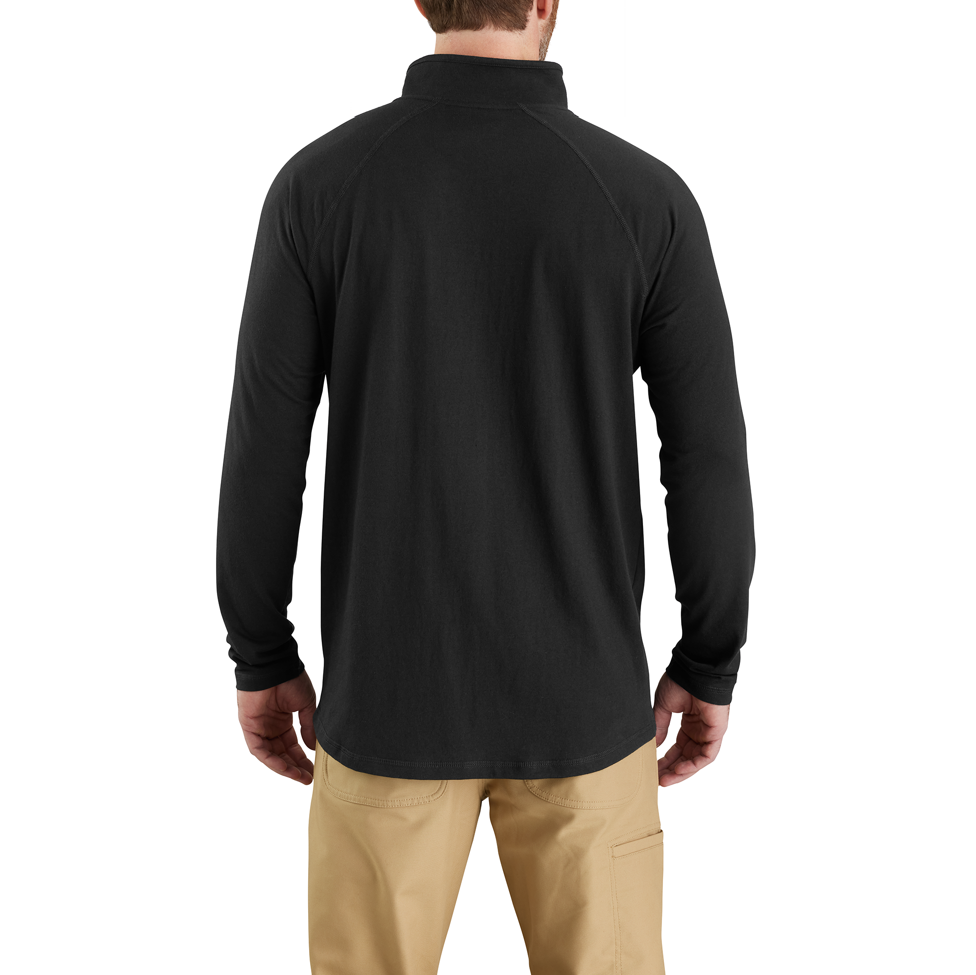 Picture of Carhartt 106660 Mens Force Relaxed Fit Midweight Long-Sleeve Quarter-Zip Mock-Neck T-Shirt