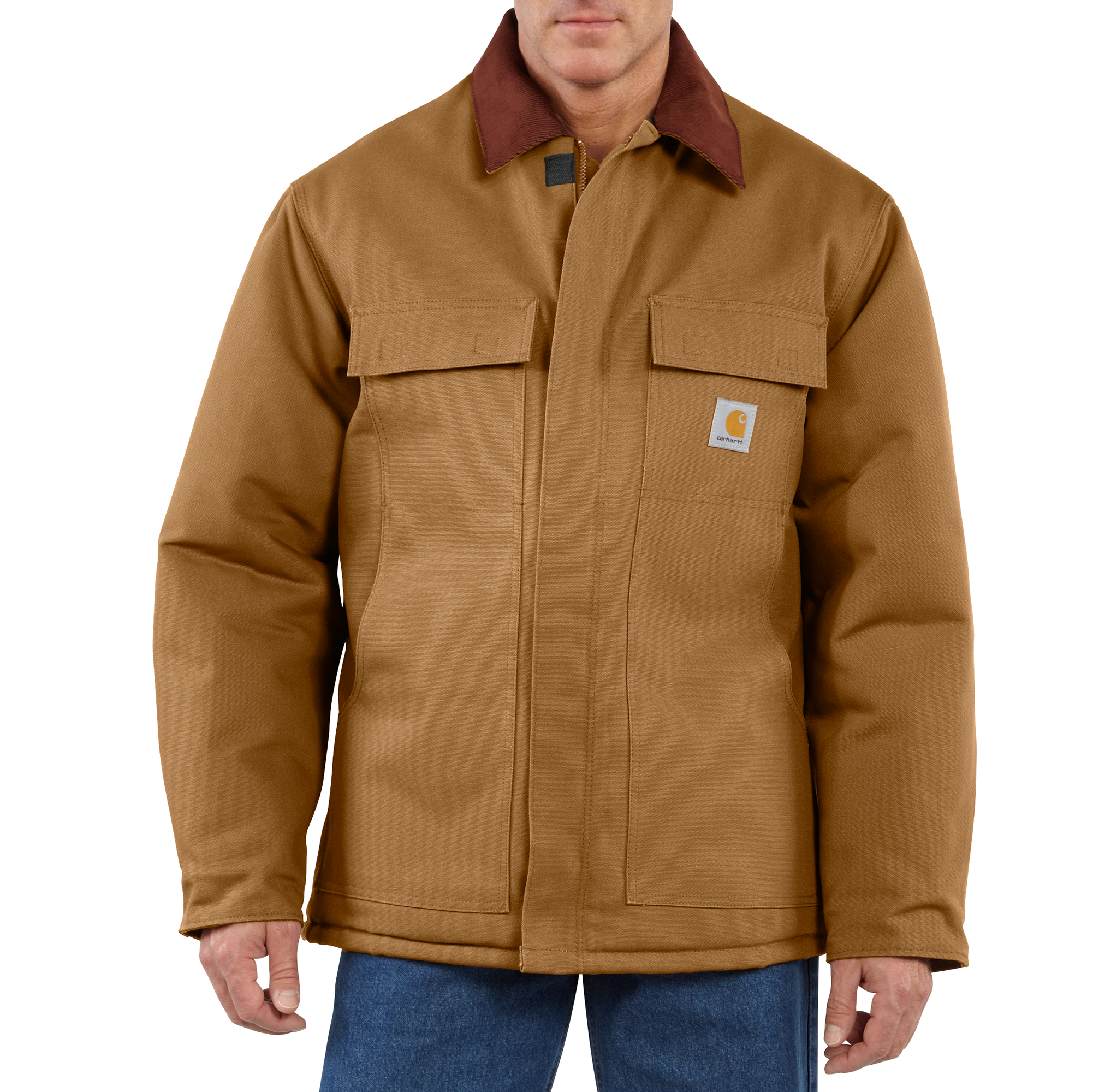 Picture of Carhartt 106674 Mens C003 Loose Fit Firm Duck Insulated Traditional Coat