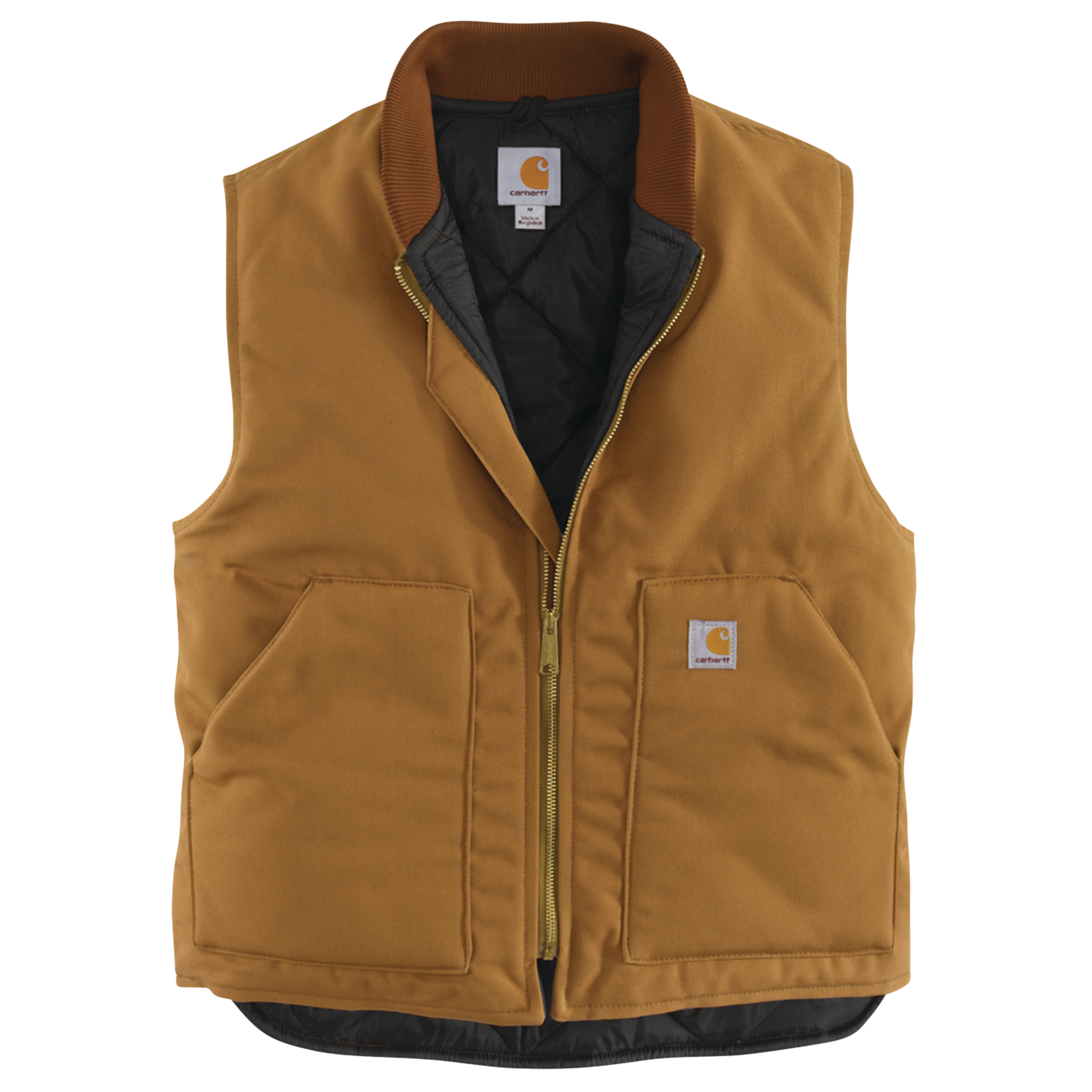 Picture of Carhartt 106676 Mens V01 Relaxed Fit Firm Duck Insulated Rib Collar Vest