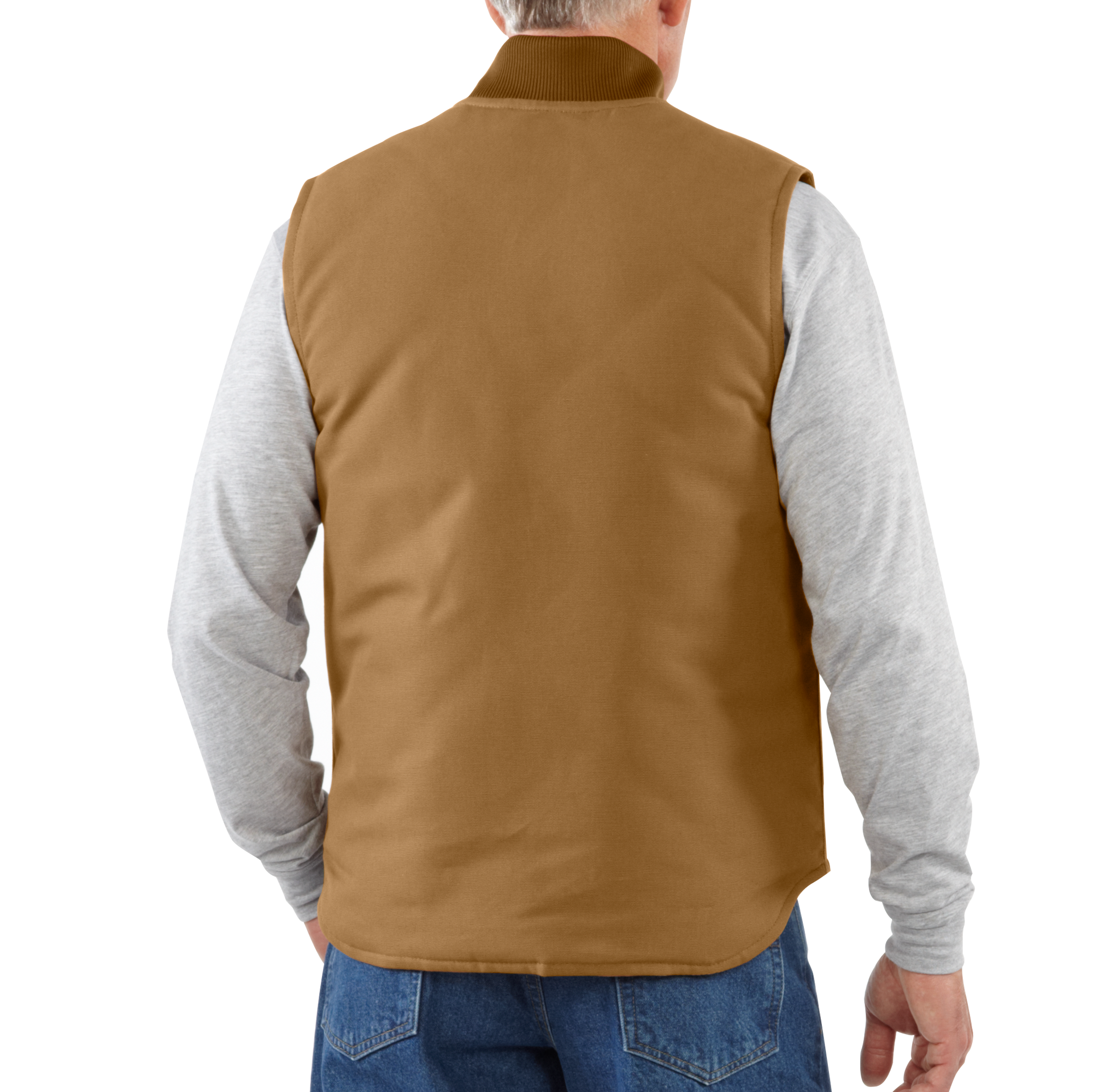 Picture of Carhartt 106676 Mens V01 Relaxed Fit Firm Duck Insulated Rib Collar Vest