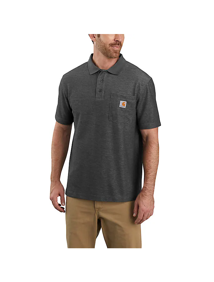 Picture of Carhartt 106685 Mens Loose Fit Midweight Short-Sleeve Pocket Polo