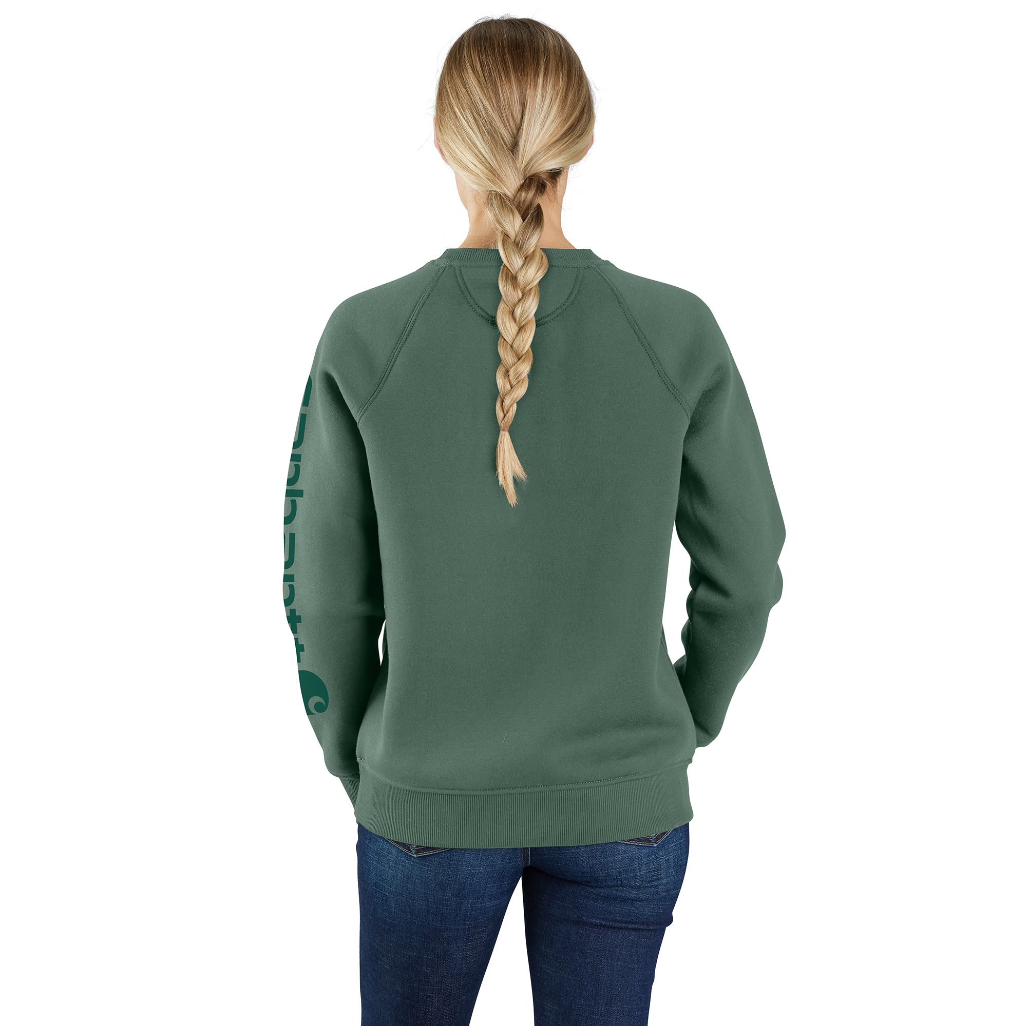 Picture of Carhartt 106718 Womens Relaxed Fit Midweight Graphic Crewneck Sweatshirt