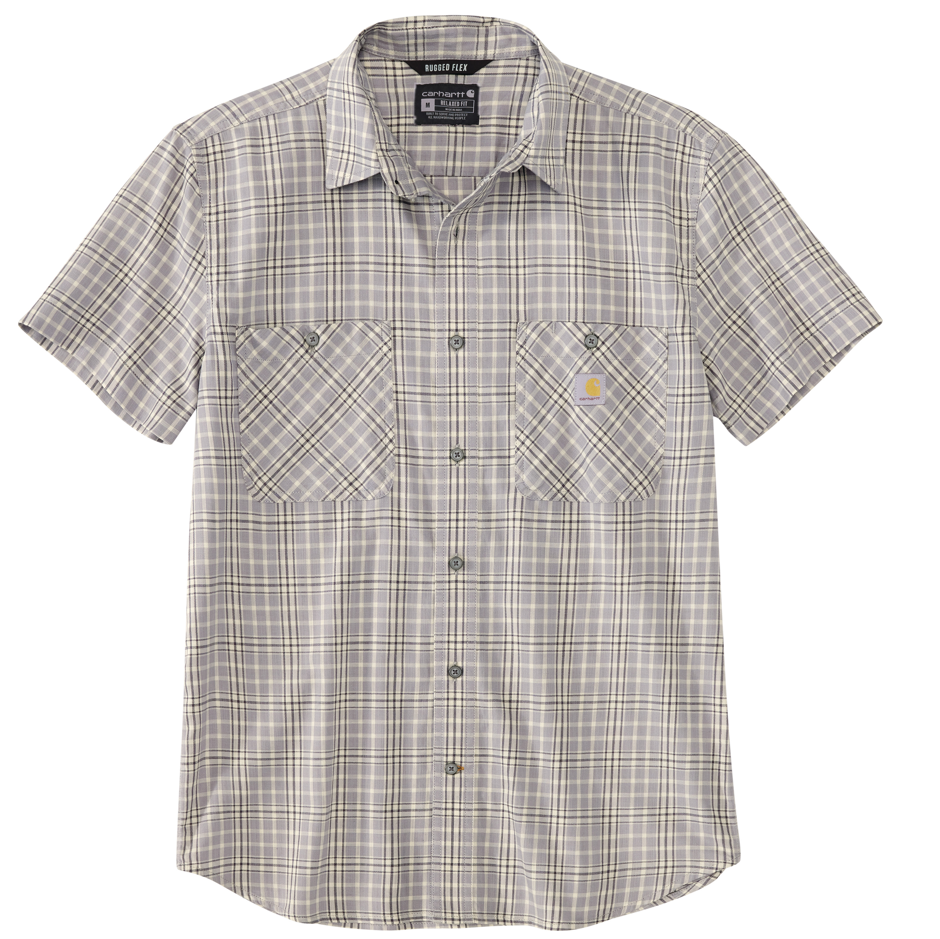 Picture of Carhartt 106745 Mens Rugged Flex™ Relaxed Fit Lightweight Short-Sleeve Plaid Shirt