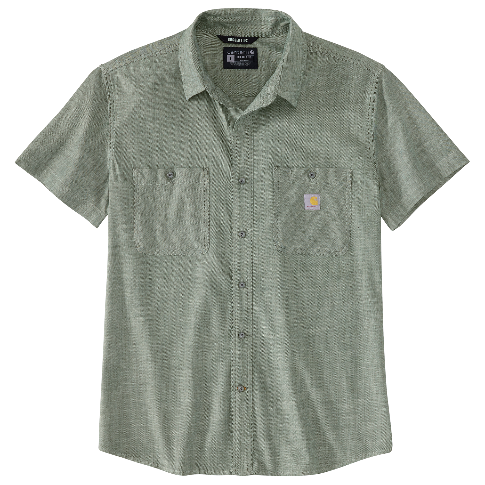 Picture of Carhartt 106745 Mens Rugged Flex™ Relaxed Fit Lightweight Short-Sleeve Plaid Shirt