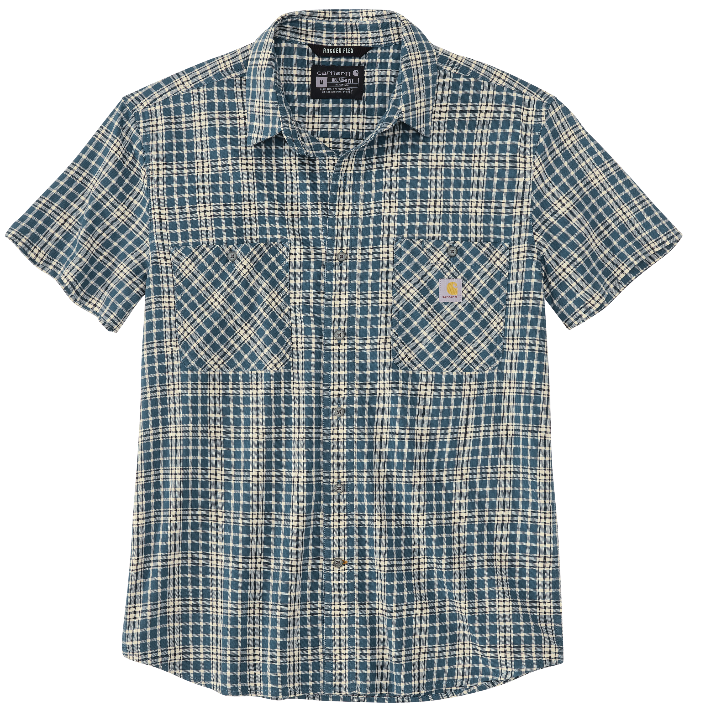 Picture of Carhartt 106745 Mens Rugged Flex™ Relaxed Fit Lightweight Short-Sleeve Plaid Shirt