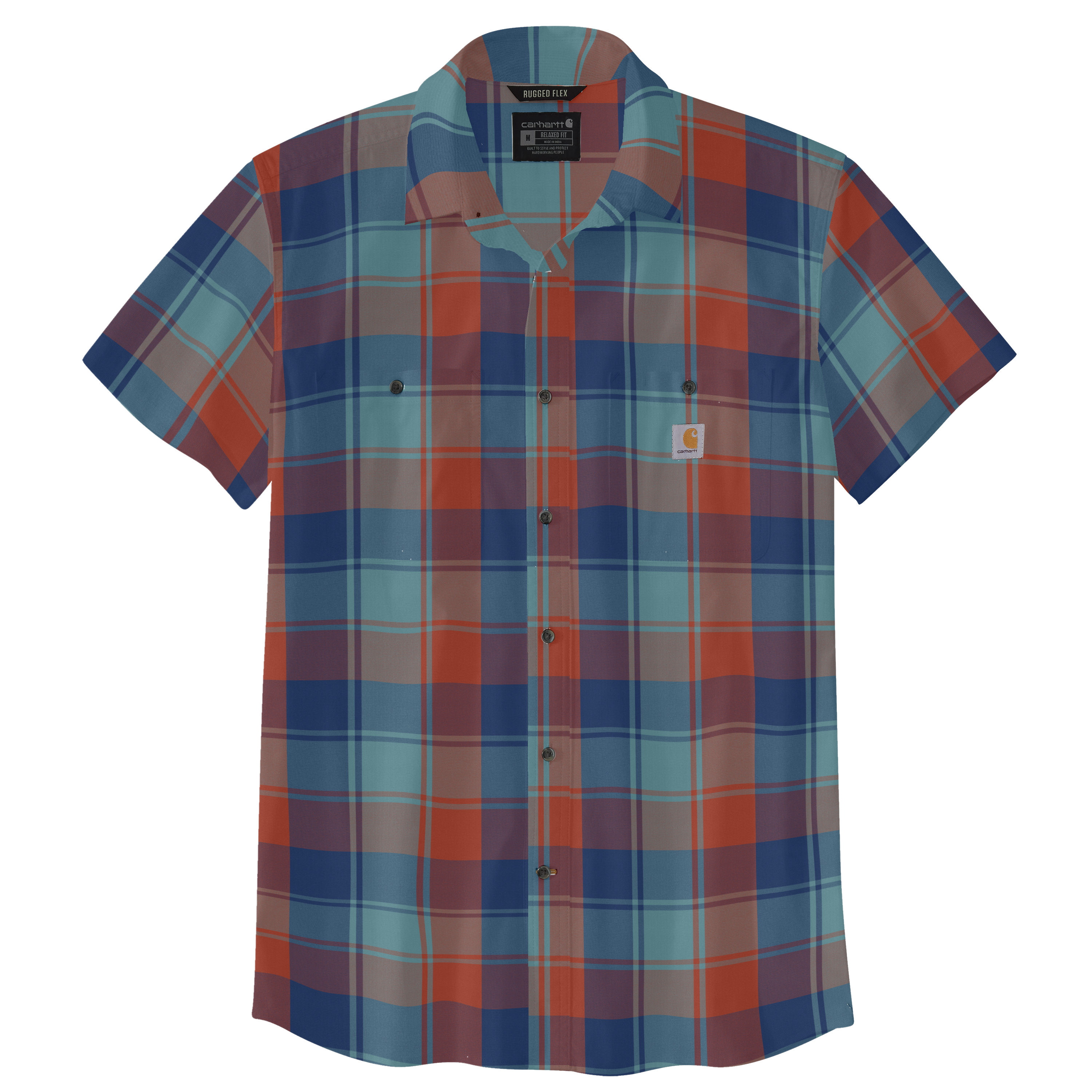 Picture of Carhartt 106745 Mens Rugged Flex™ Relaxed Fit Lightweight Short-Sleeve Plaid Shirt