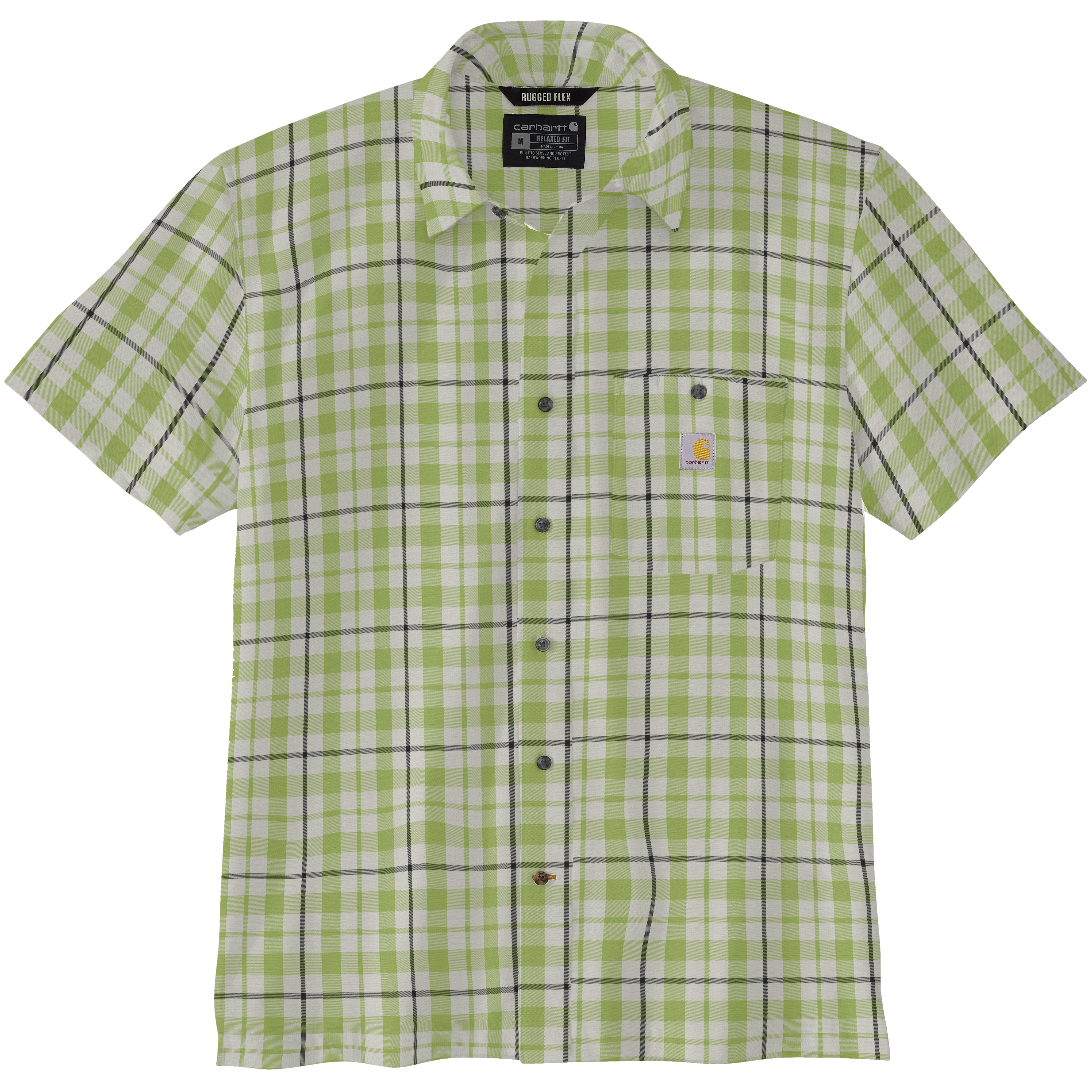 Picture of Carhartt 106747 Mens Force Sun Defender™ Relaxed Fit Lightweight Short-Sleeve Plaid Shirt