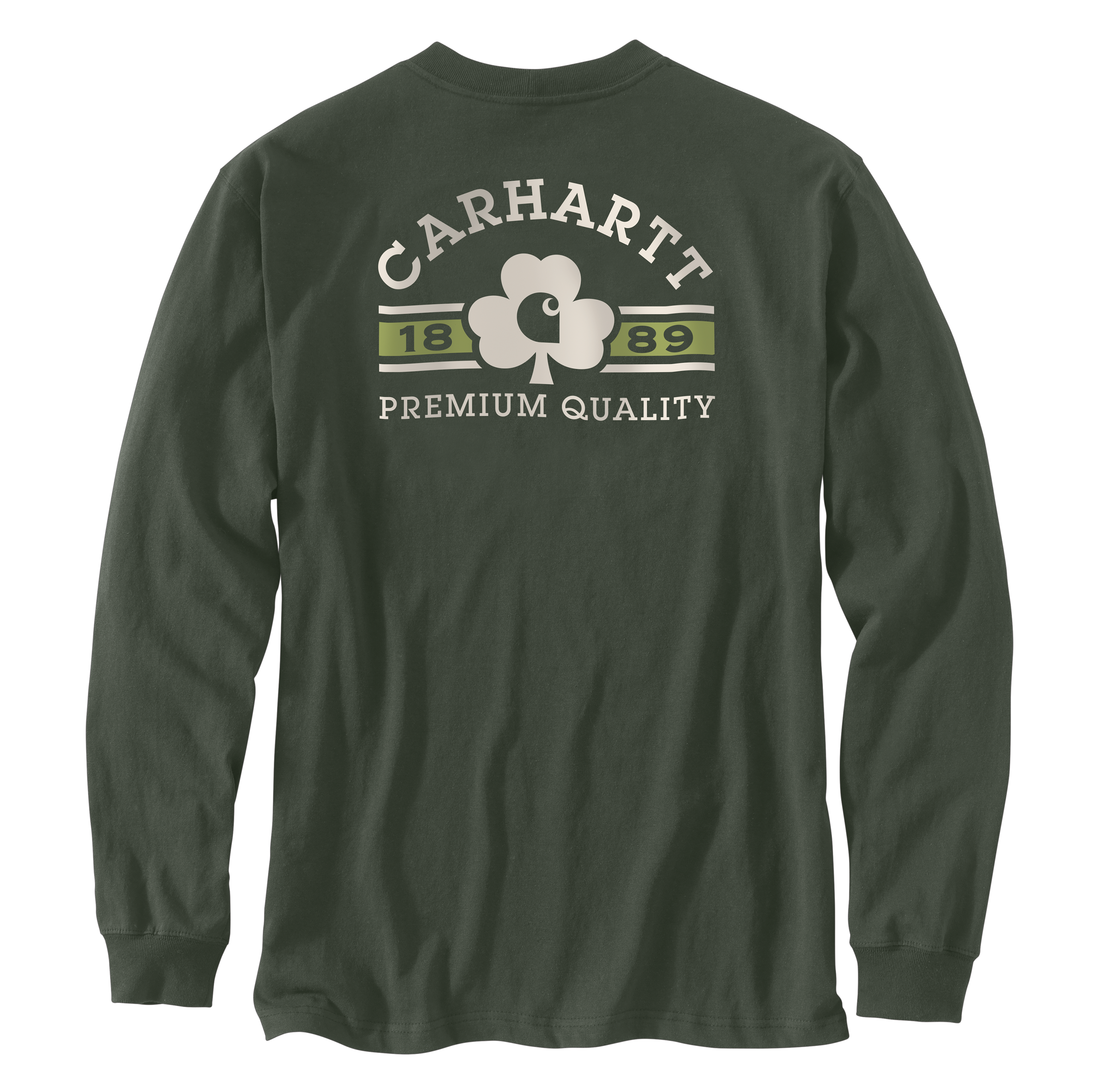 Picture of Carhartt 106749 Mens Loose Fit Heavyweight Long-Sleeve Shamrock Graphic T-Shirt