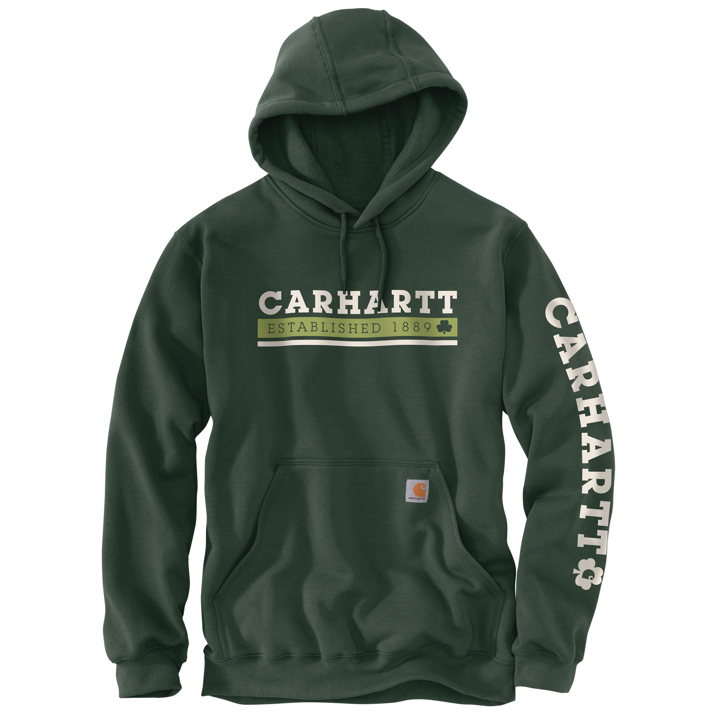 Picture of Carhartt 106751 Mens Loose Fit Midweight Hooded Shamrock Graphic Sweatshirt