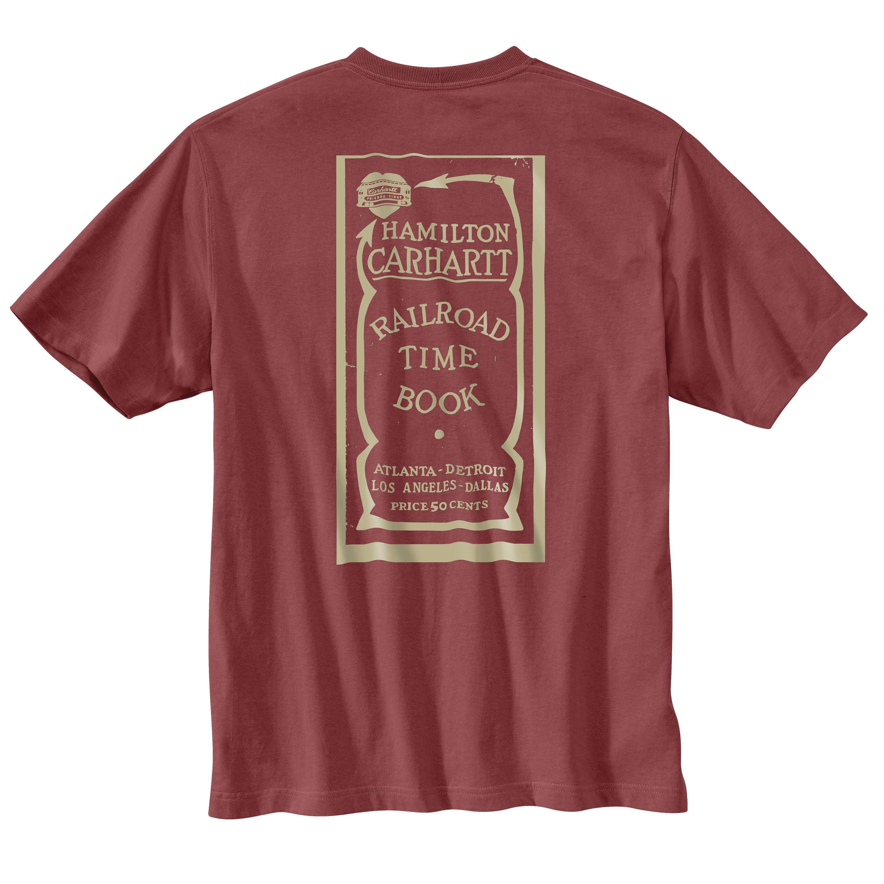 Picture of Carhartt 106773 Mens Relaxed Fit Lightweight Short-Sleeve Pocket Railroad Graphic T-Shirt