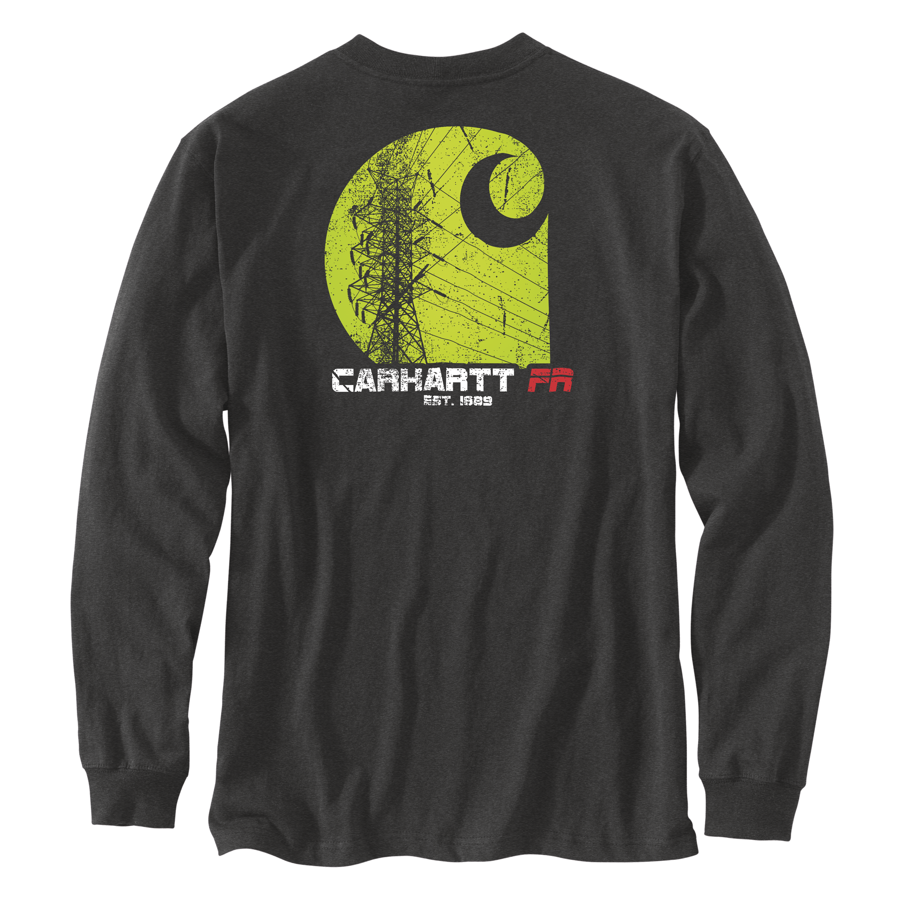 Picture of Carhartt 106801 Mens Flame Resistant Force Loose Fit Long-Sleeve Lightweight Electric Utilities Graphic T-Shirt
