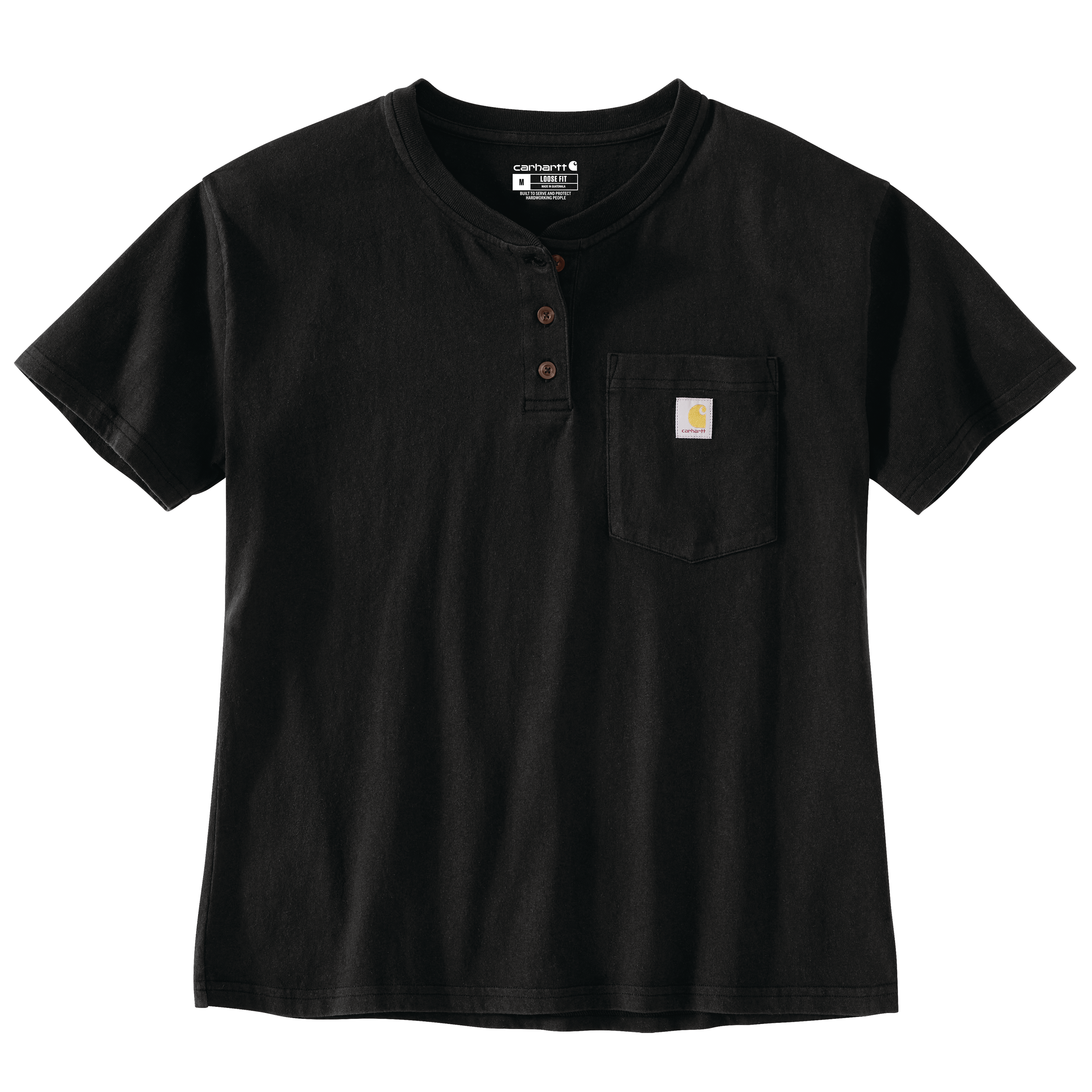 Picture of Carhartt 106813 Womens Loose Fit Short-Sleeve Heavyweight Henley T-Shirt