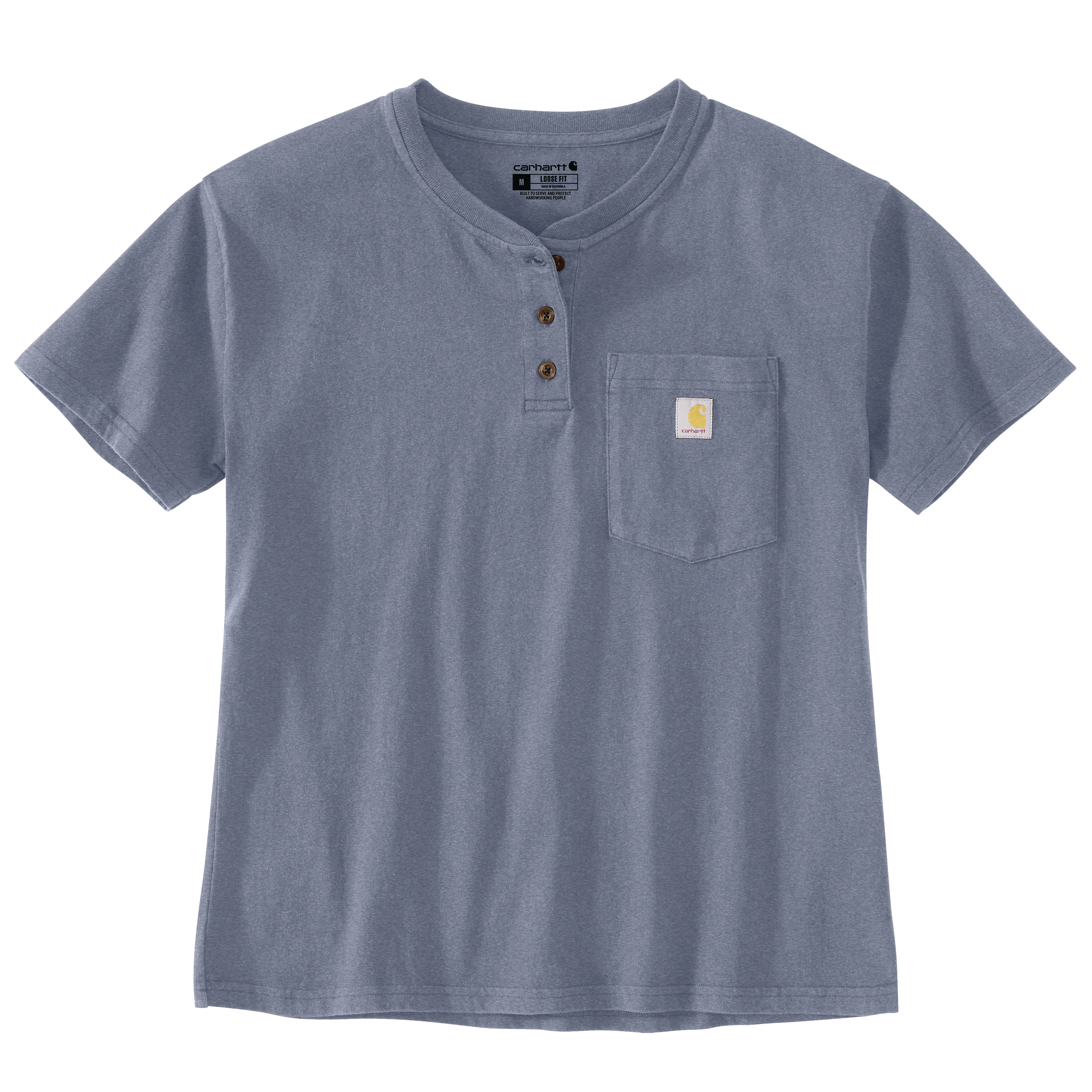 Picture of Carhartt 106813 Womens Loose Fit Short-Sleeve Heavyweight Henley T-Shirt
