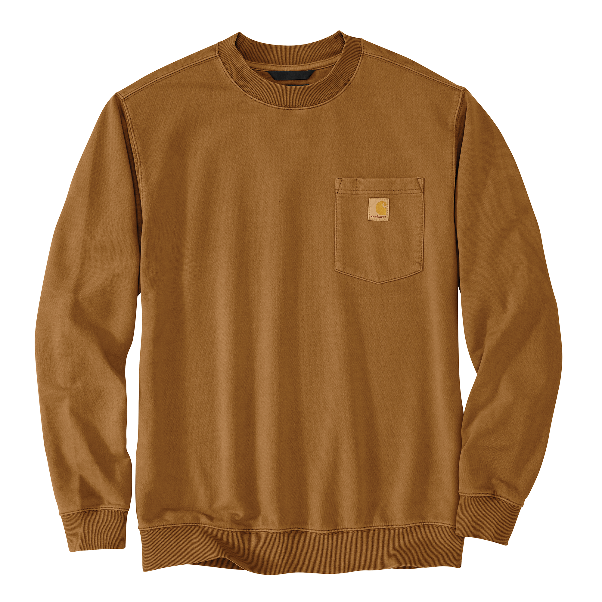 Picture of Carhartt 106853 Mens Relaxed Fit Midweight Garment Dye French Terry Crewneck Pocket Sweatshirt