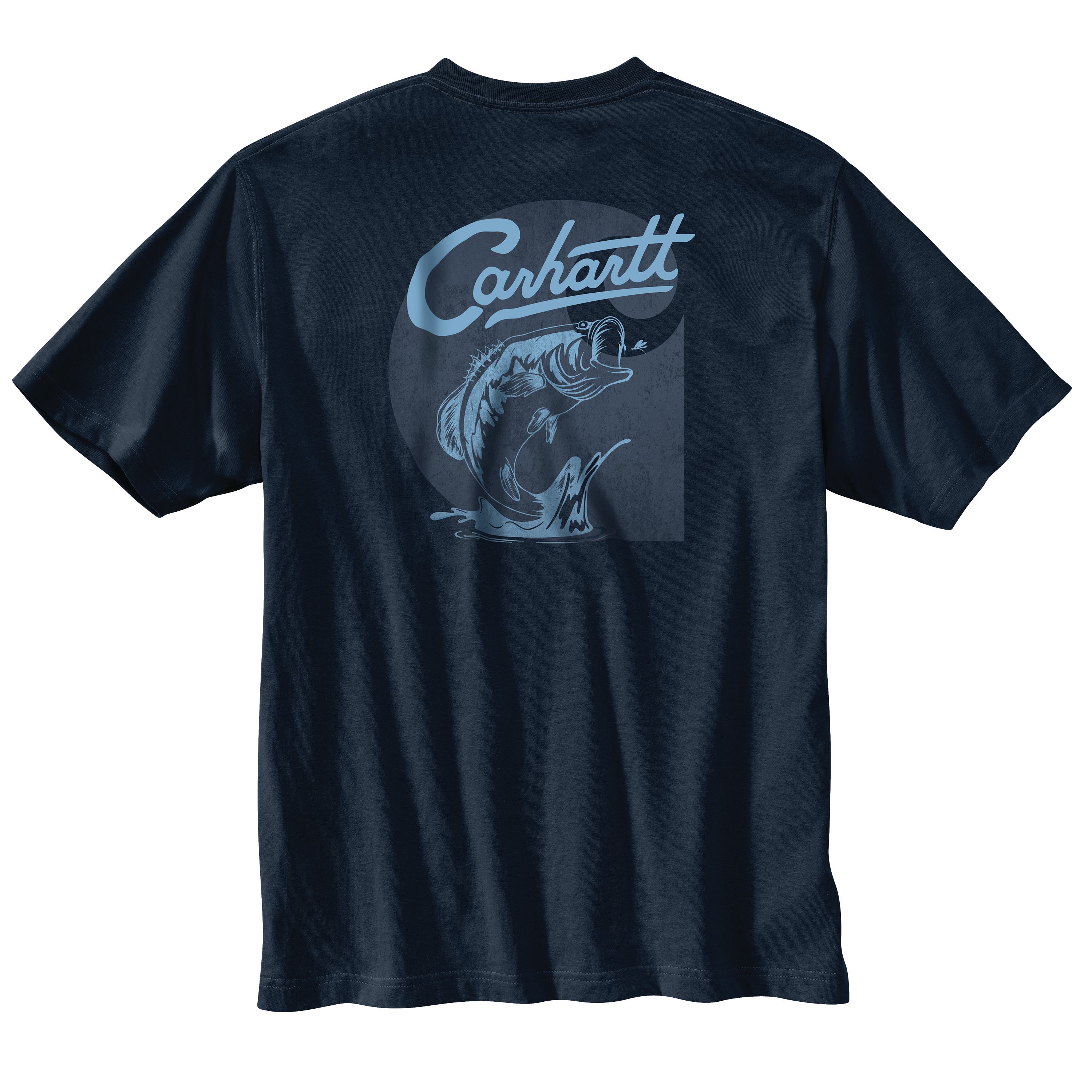 Picture of Carhartt 106893 Mens Relaxed Fit Lightweight Short-Sleeve Pocket Fish Graphic T-Shirt