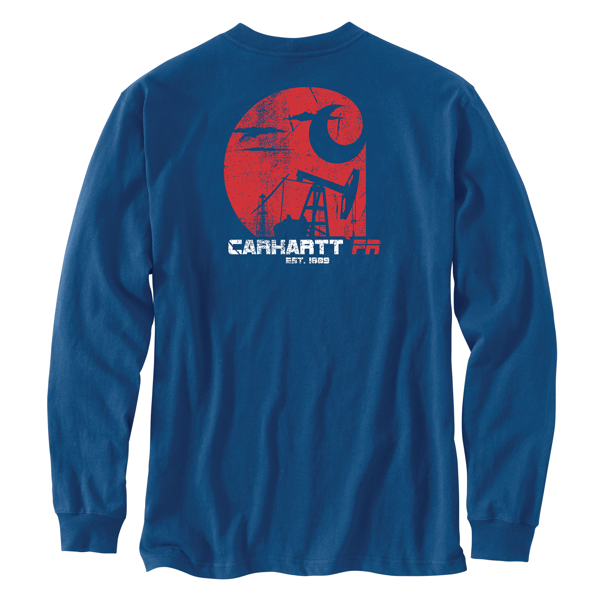 Picture of Carhartt 106897 Mens Flame Resistant Force Loose Fit Long-Sleeve Lightweight Oil Rig Graphic T-Shirt