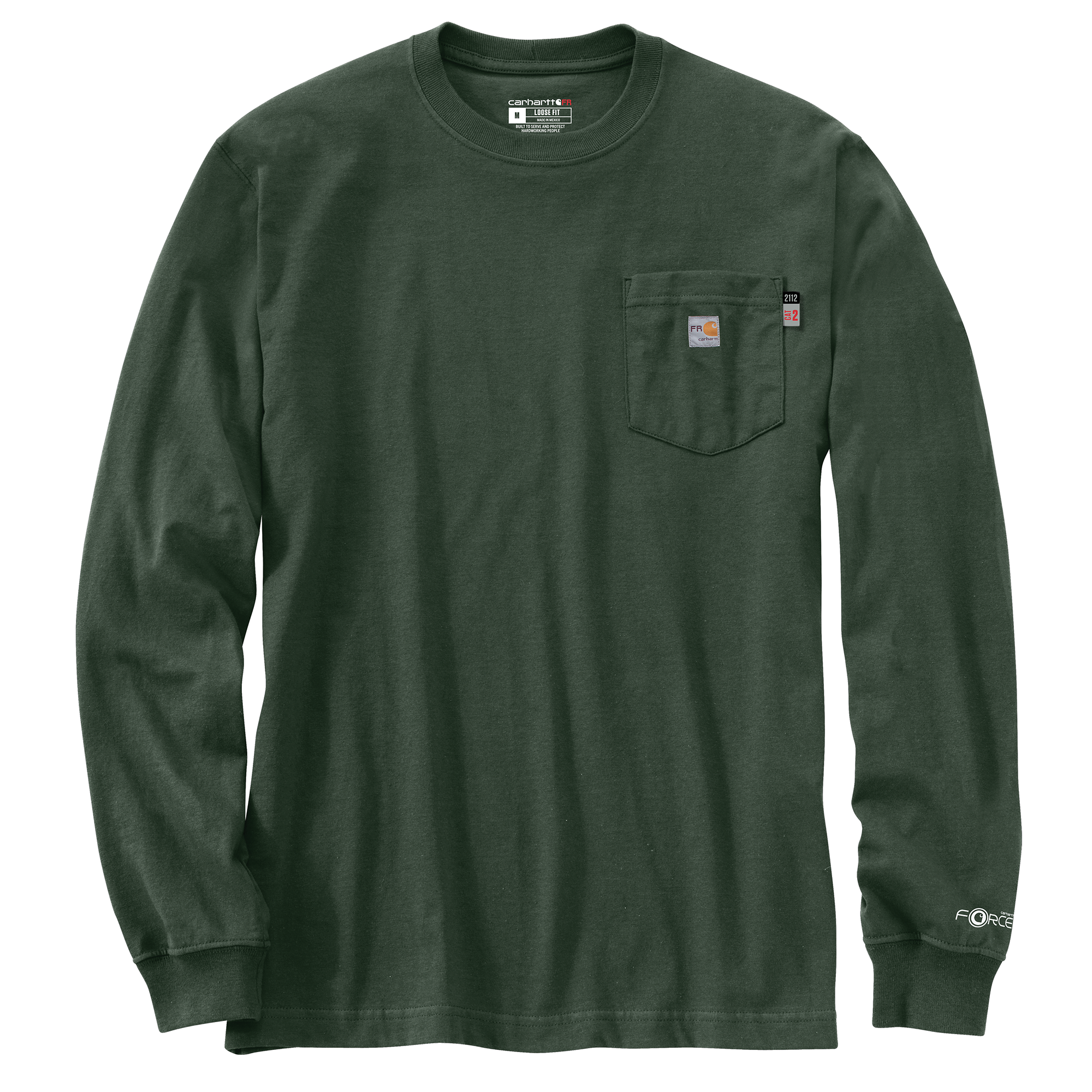 Picture of Carhartt 106917 Mens Flame Resistant Force Loose Fit Long-Sleeve Lightweight Camo Bandana Graphic T-Shirt