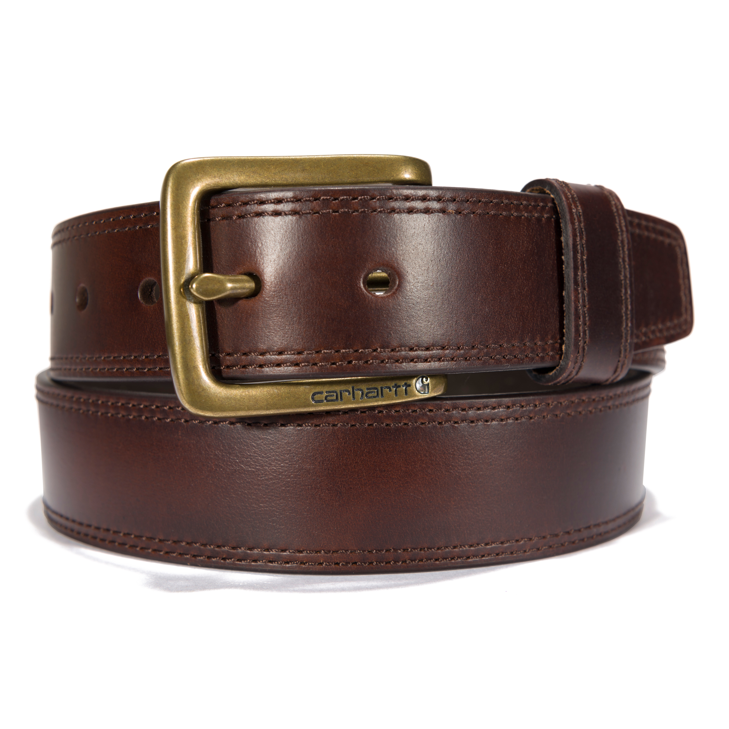 Picture of Carhartt A0005503 Mens Leather Engraved Buckle Belt