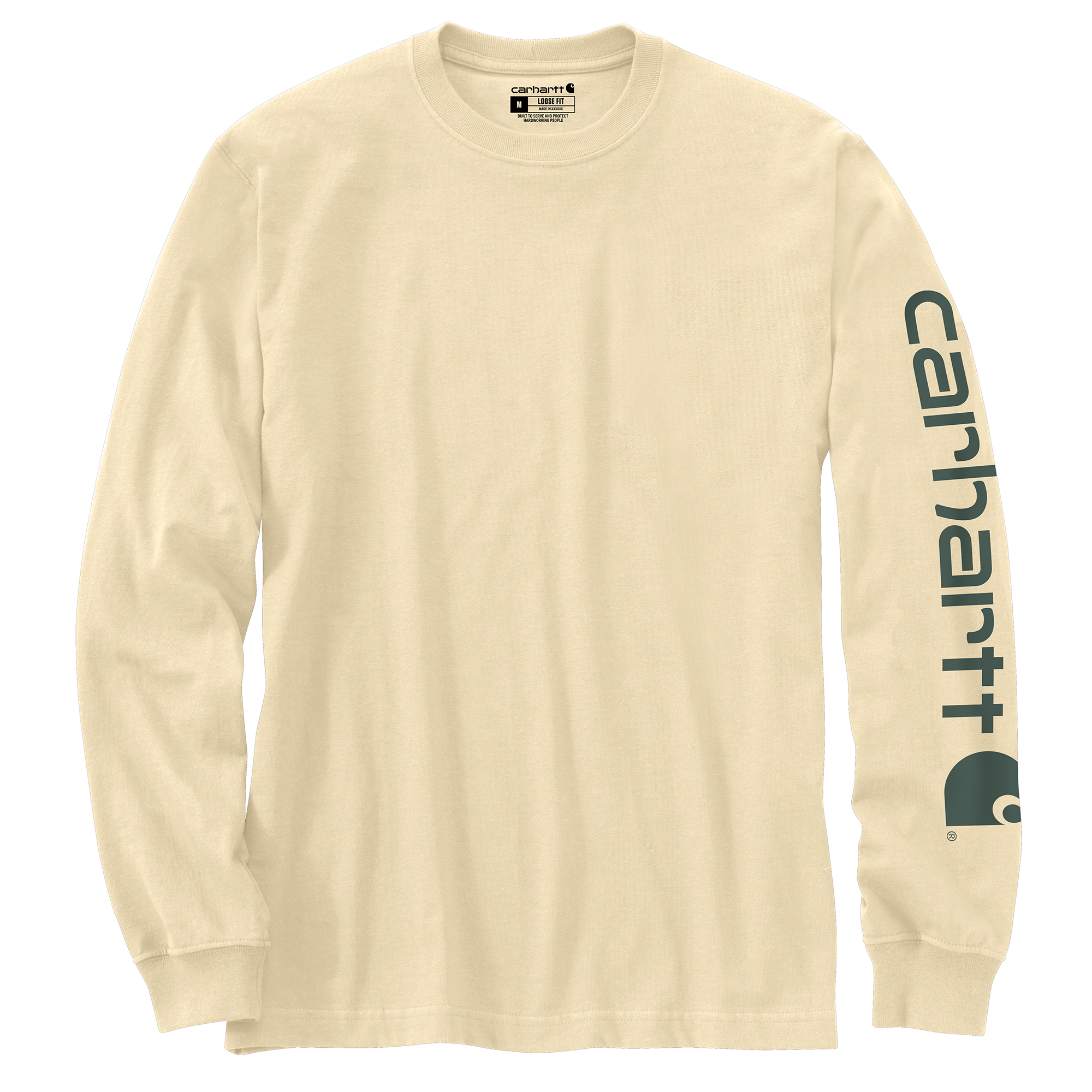 Picture of Carhartt K231 Mens Loose Fit Heavyweight Long-Sleeve Logo Sleeve Graphic T-Shirt