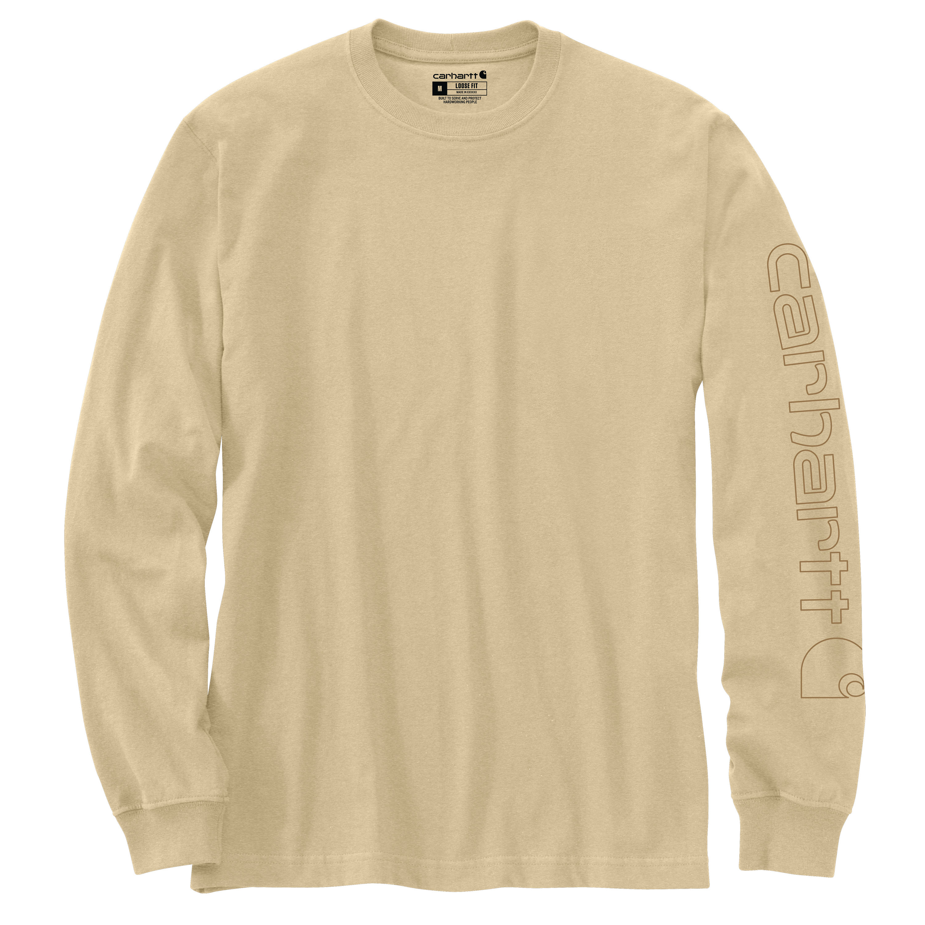 Picture of Carhartt K231 Mens Loose Fit Heavyweight Long-Sleeve Logo Sleeve Graphic T-Shirt