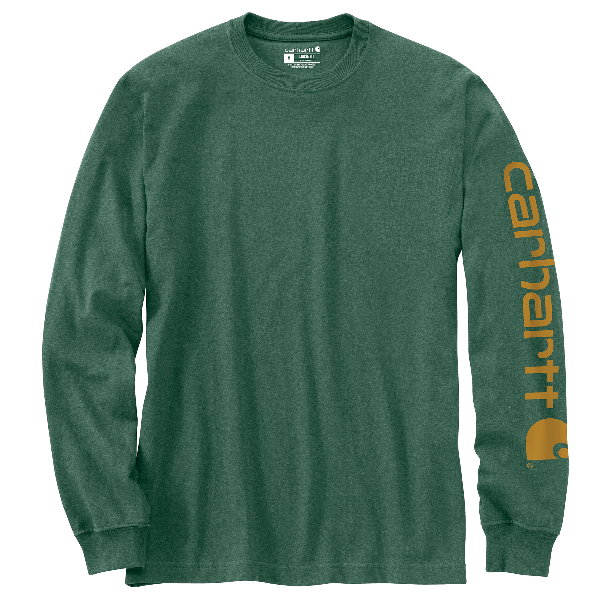 Picture of Carhartt K231 Mens Loose Fit Heavyweight Long-Sleeve Logo Sleeve Graphic T-Shirt