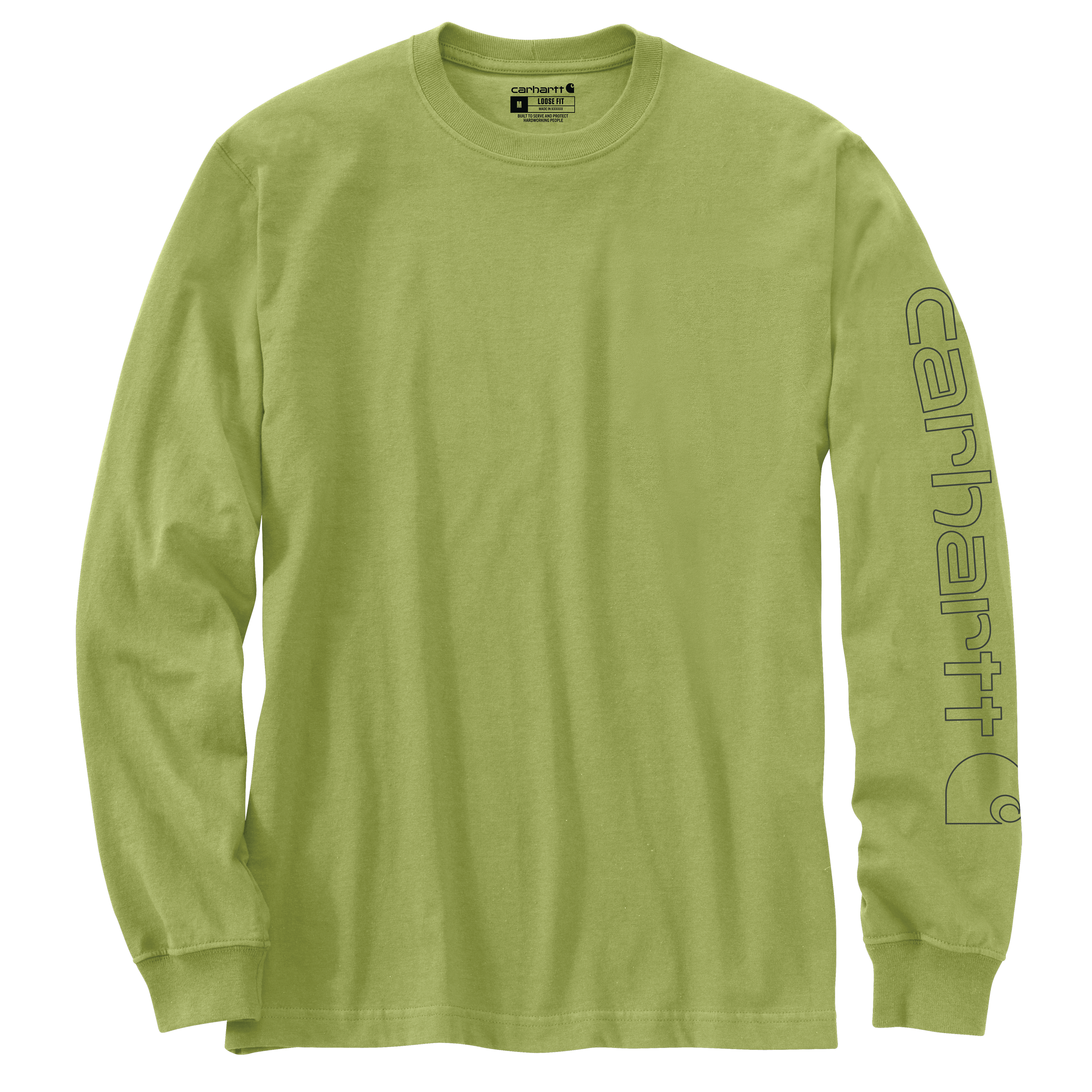 Picture of Carhartt K231 Mens Loose Fit Heavyweight Long-Sleeve Logo Sleeve Graphic T-Shirt