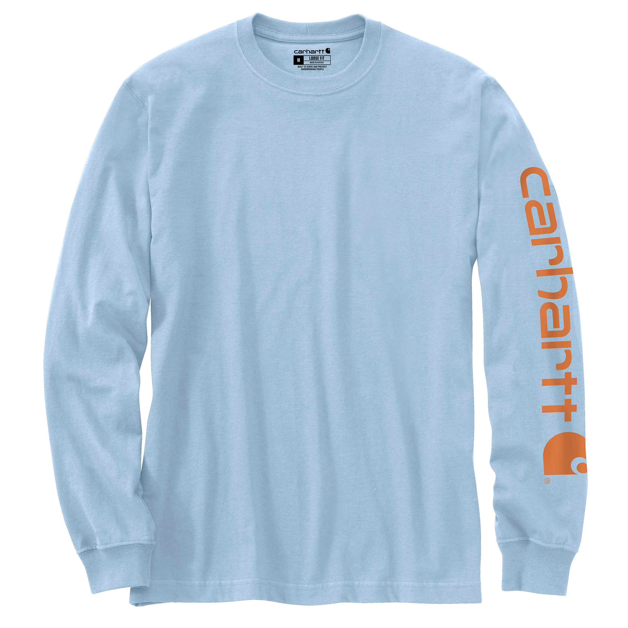 Picture of Carhartt K231 Mens Loose Fit Heavyweight Long-Sleeve Logo Sleeve Graphic T-Shirt