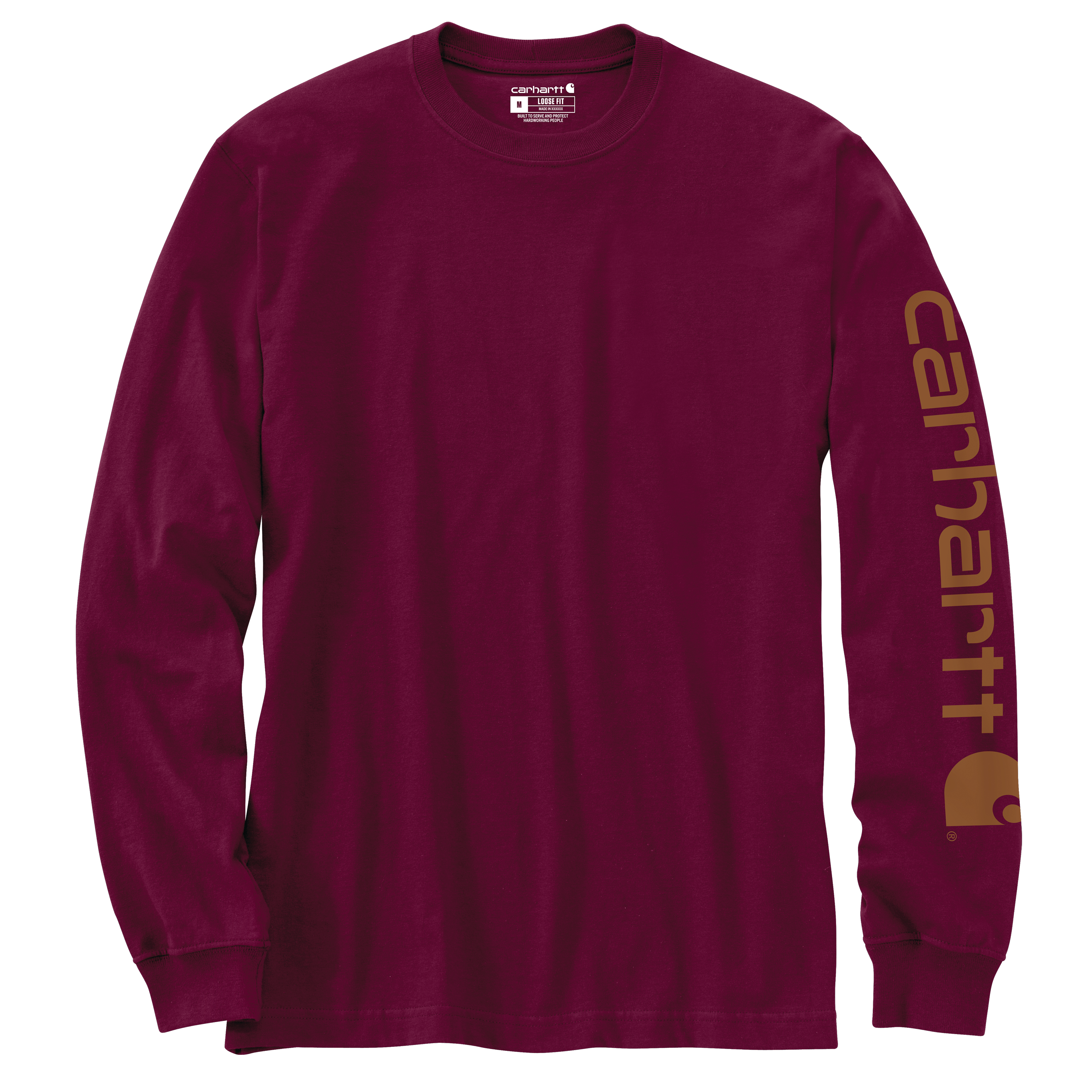 Picture of Carhartt K231 Mens Loose Fit Heavyweight Long-Sleeve Logo Sleeve Graphic T-Shirt
