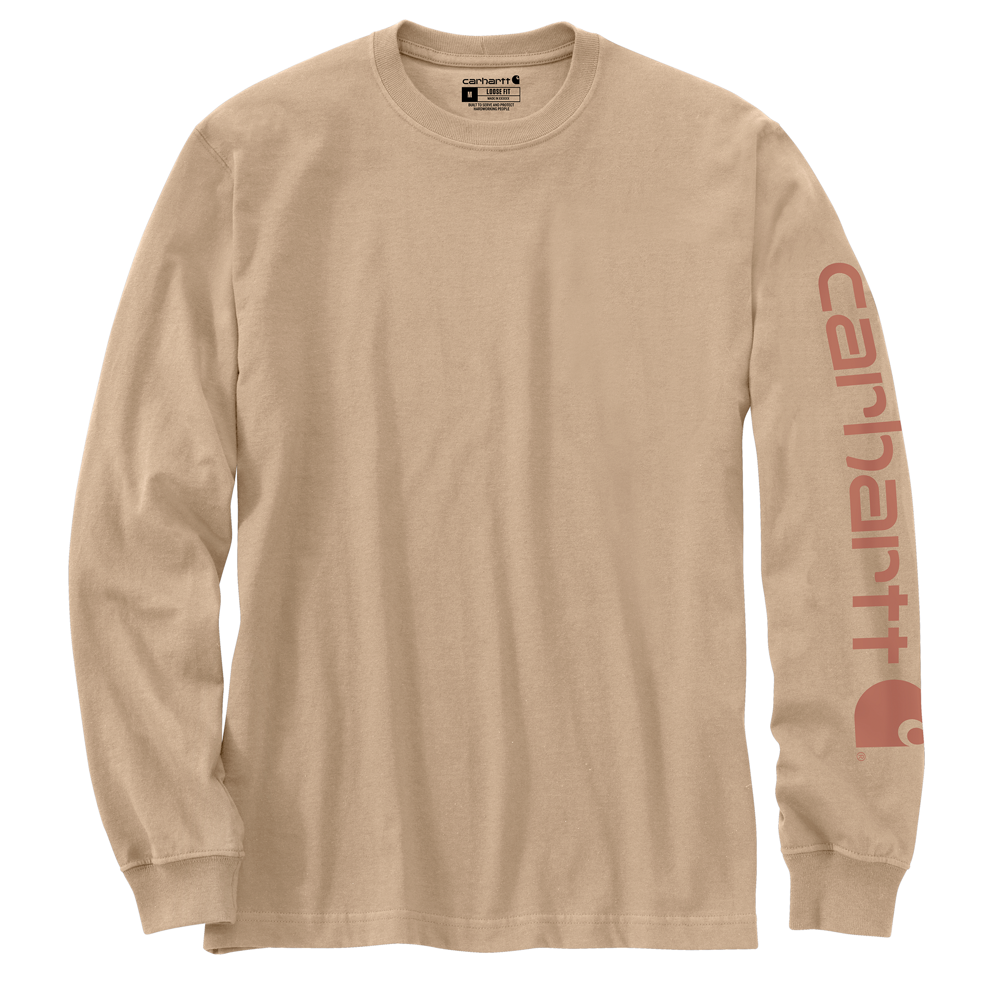 Picture of Carhartt K231 Mens Loose Fit Heavyweight Long-Sleeve Logo Sleeve Graphic T-Shirt