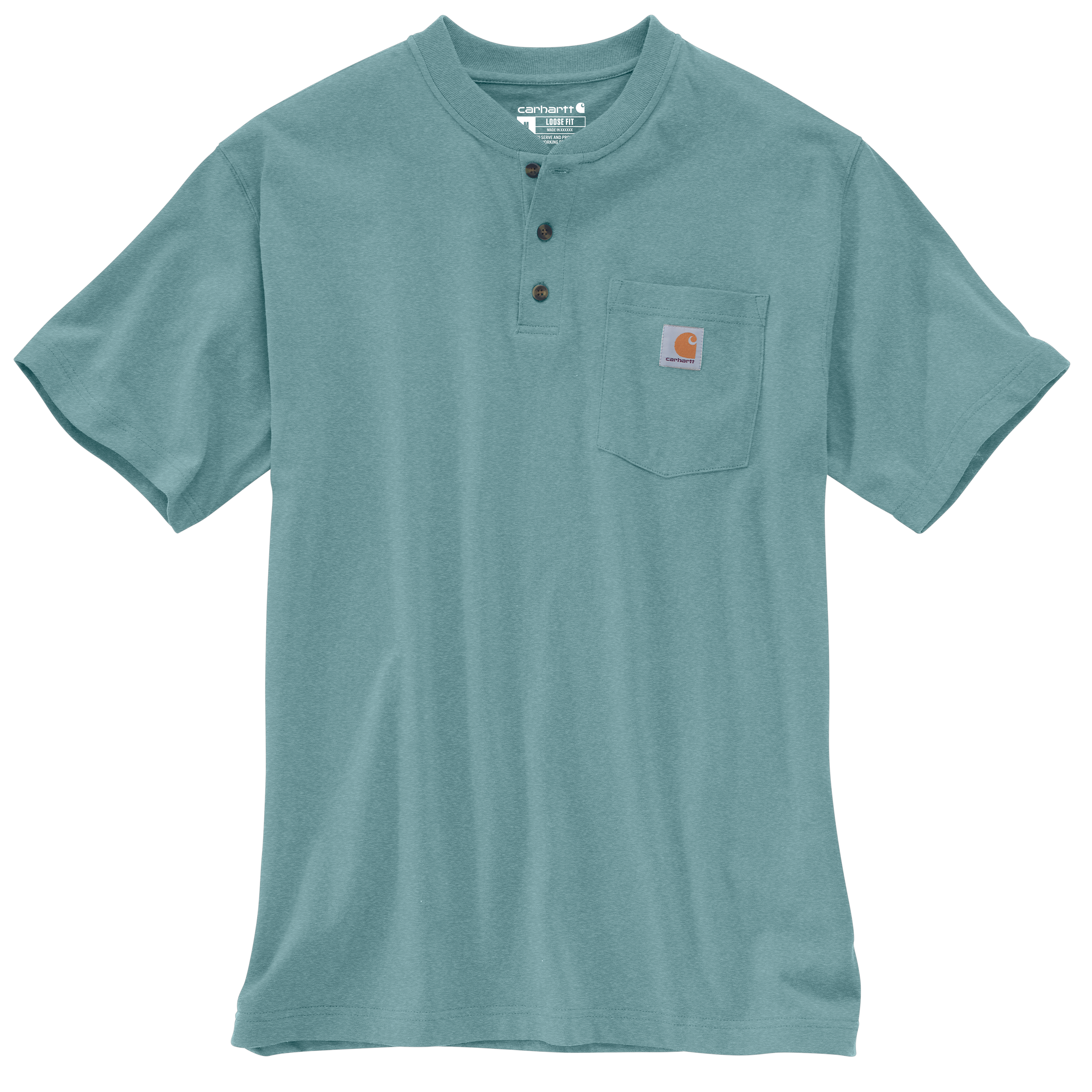 Picture of Carhartt K84 Mens Loose Fit Heavyweight Short-Sleeve Pocket Henley T-Shirt