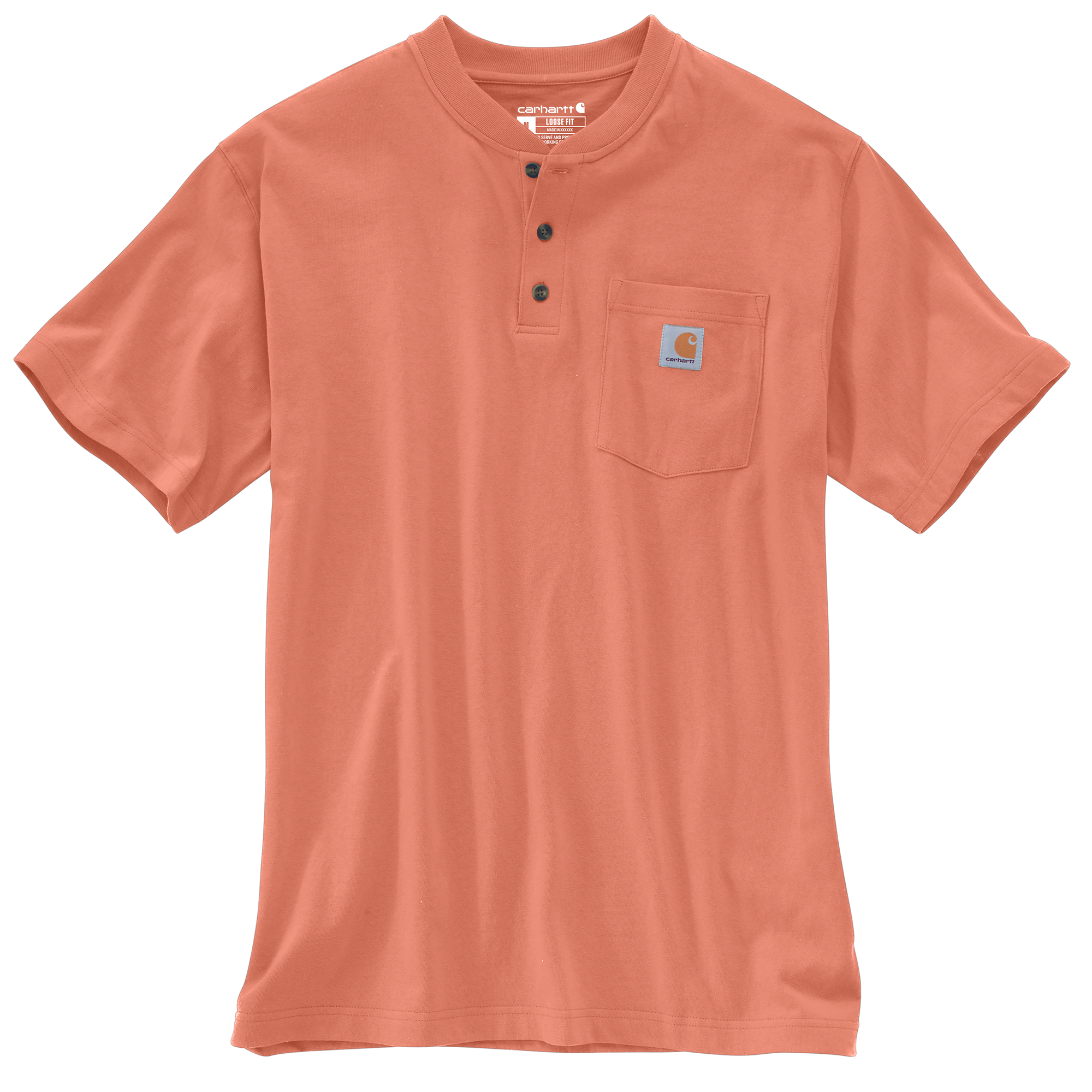 Picture of Carhartt K84 Mens Loose Fit Heavyweight Short-Sleeve Pocket Henley T-Shirt