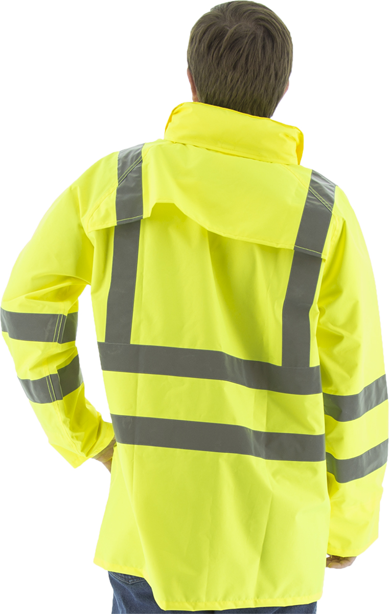 Picture of Majestic 75-1351 Hi-Viz Waterproof Rain Jacket, ANSI 3