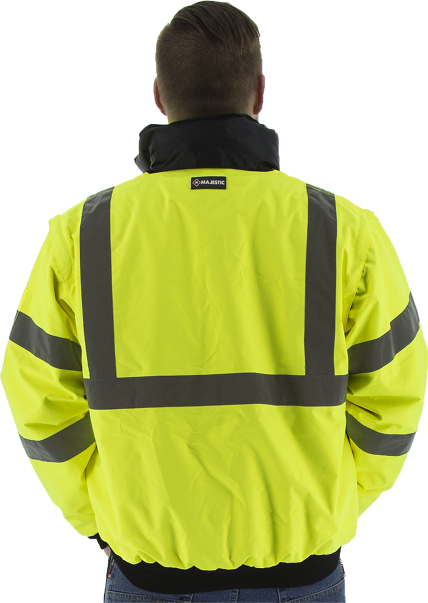 Picture of Majestic 75-1381 Hi-Viz 8-in-1 Waterproof Jacket w Hi-Viz Liner, ANSI 3