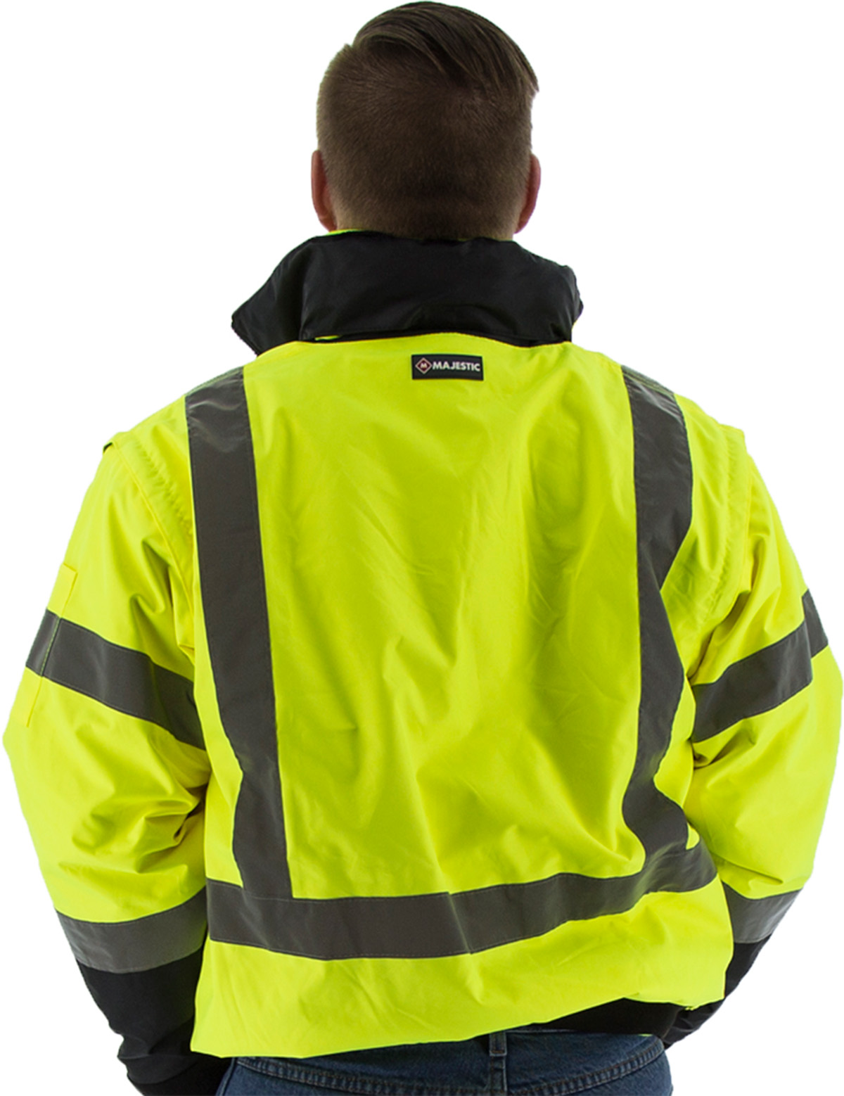 Picture of Majestic 75-1383 Hi-Viz 8-in-1 Waterproof Jacket w Hi-Viz Liner, ANSI3