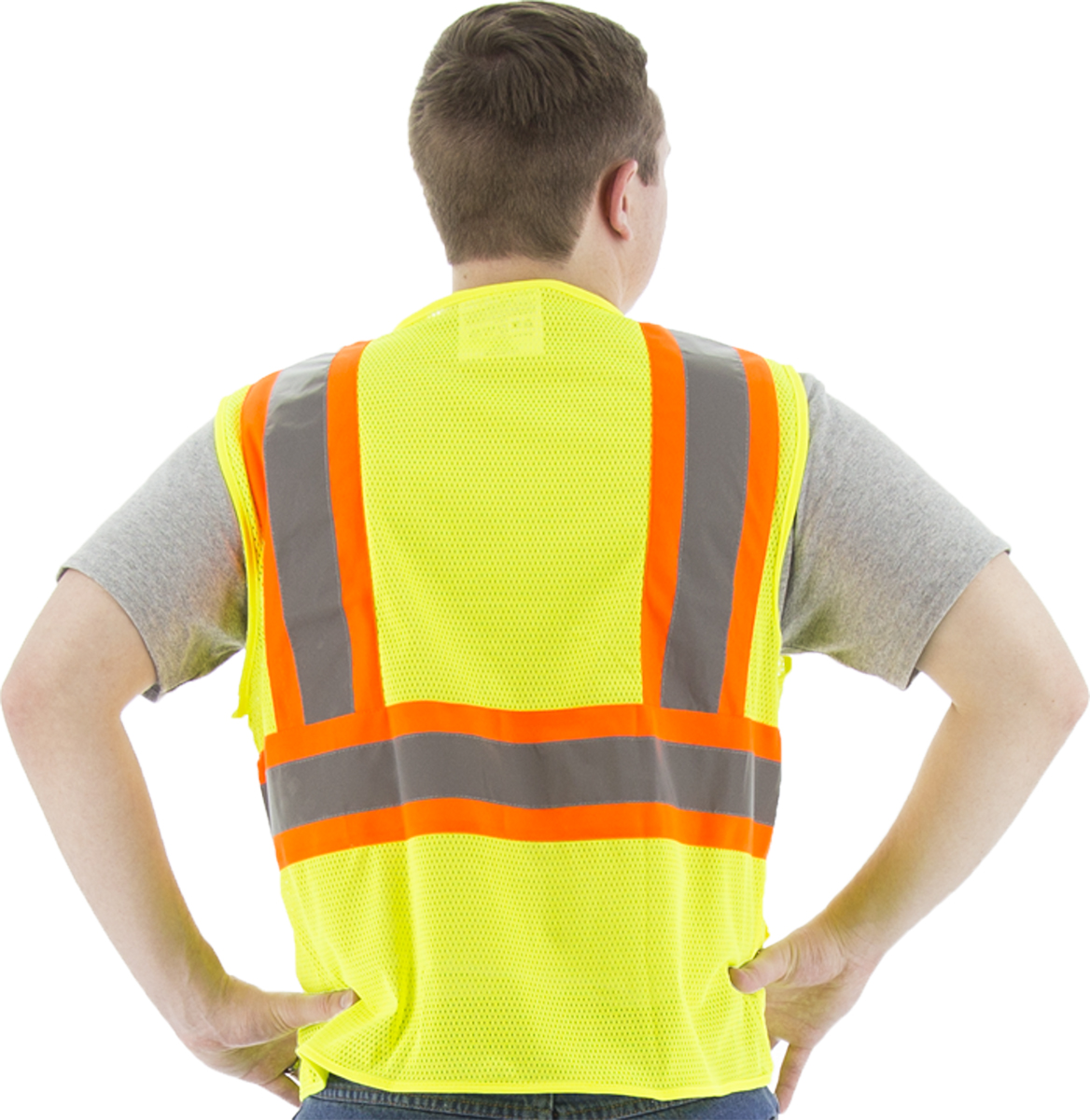 Picture of Majestic 75-3209 Hi-Viz Mesh Vest with DOT Striping, ANSI 2