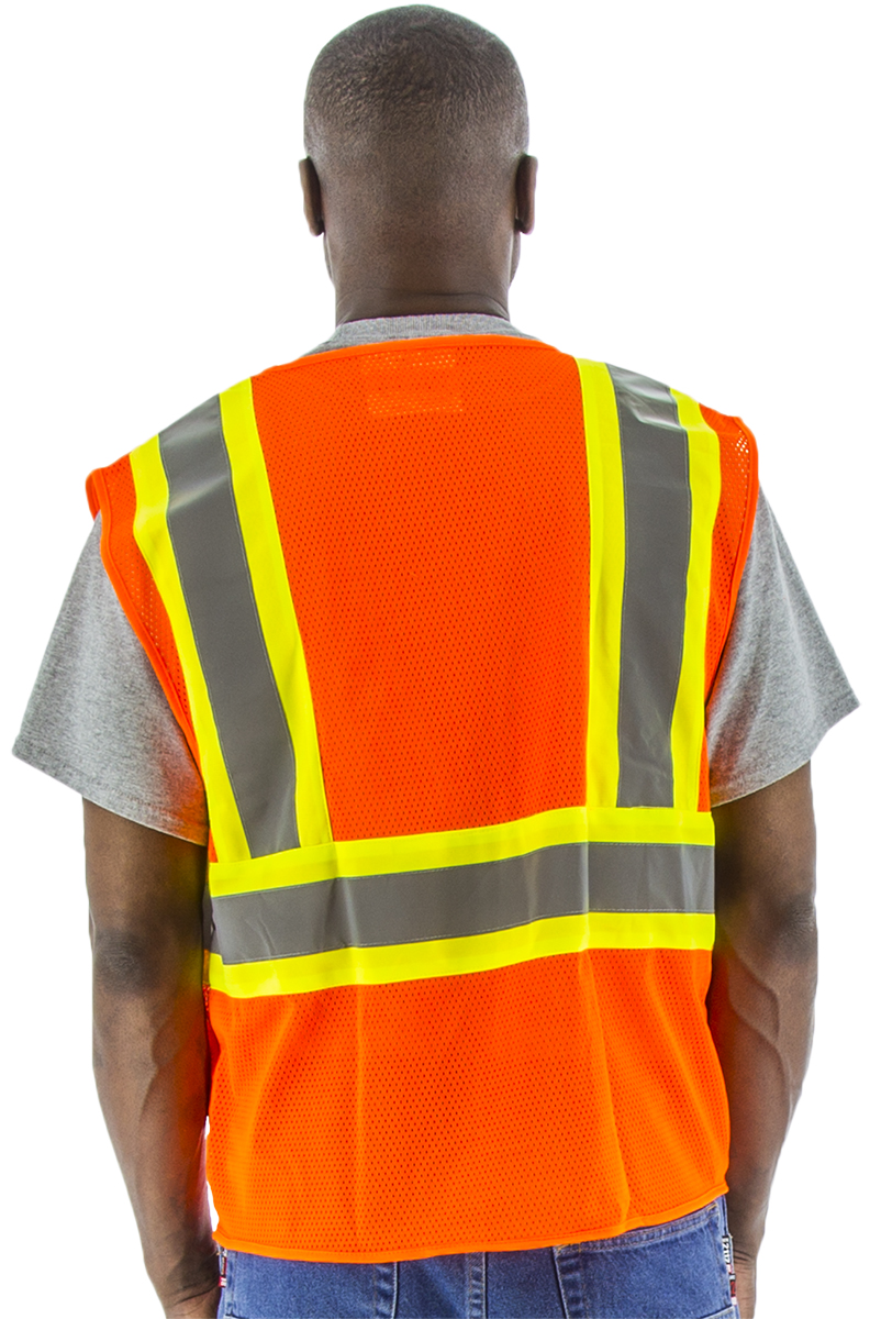 Picture of Majestic 75-3210 Hi-Viz Mesh Vest with DOT Striping, ANSI 2