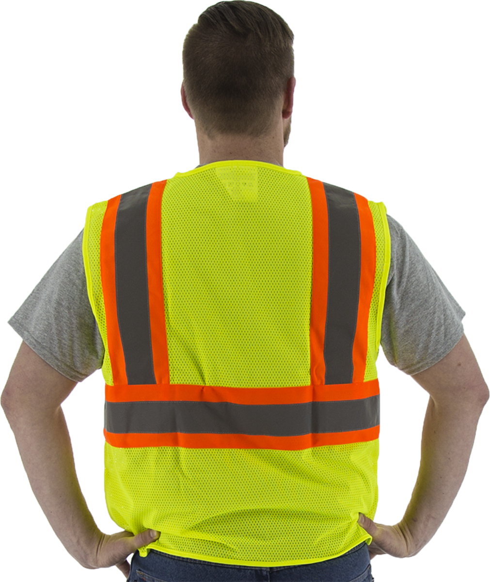 Picture of Majestic 75-3211 Hi-Viz Mesh Vest with DOT Striping, ANSI 2