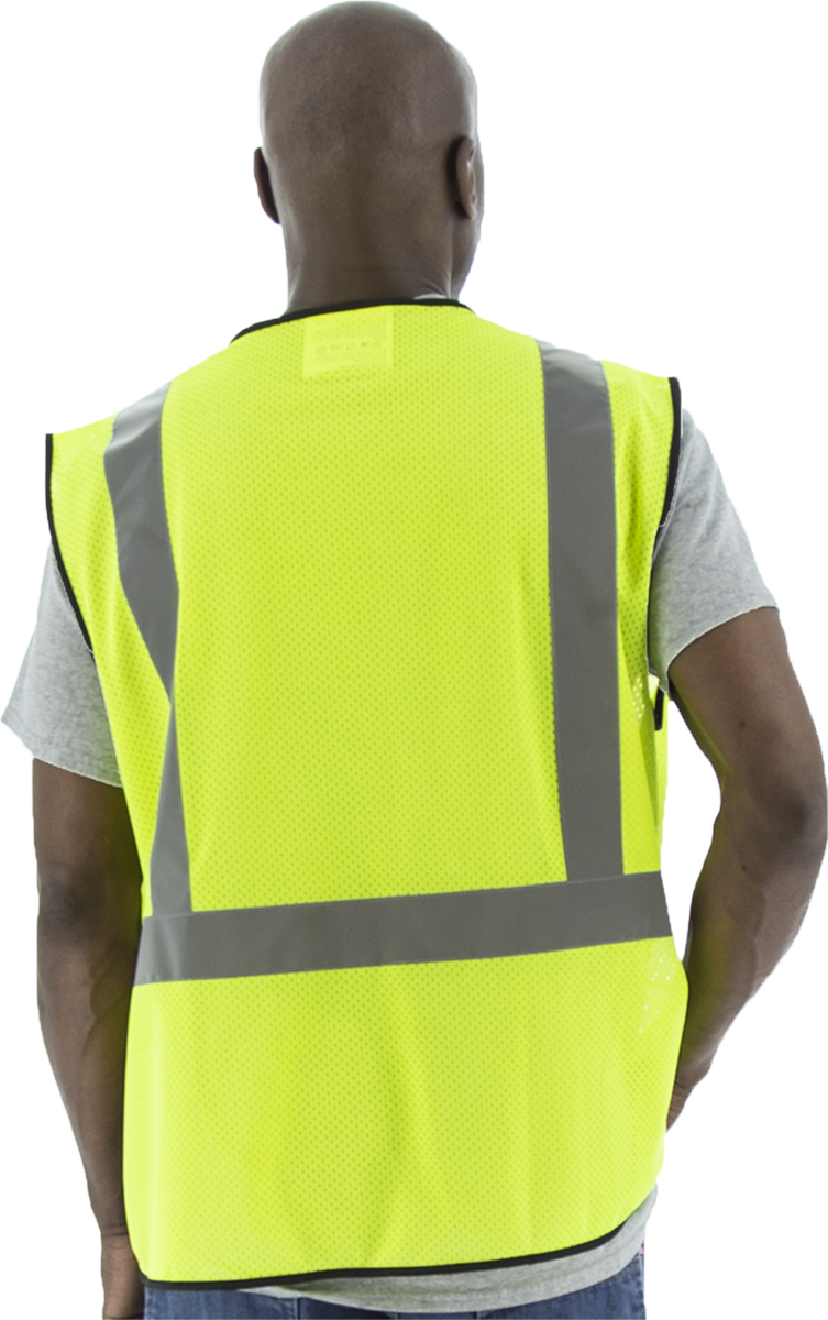 Picture of Majestic 75-3213 High Visibility Mesh Vest with Black Bottom, ANSI 2