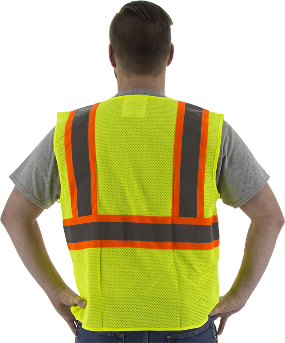 Picture of Majestic 75-3217 Hi-Viz Mesh Vest with DOT Striping, ANSI 2