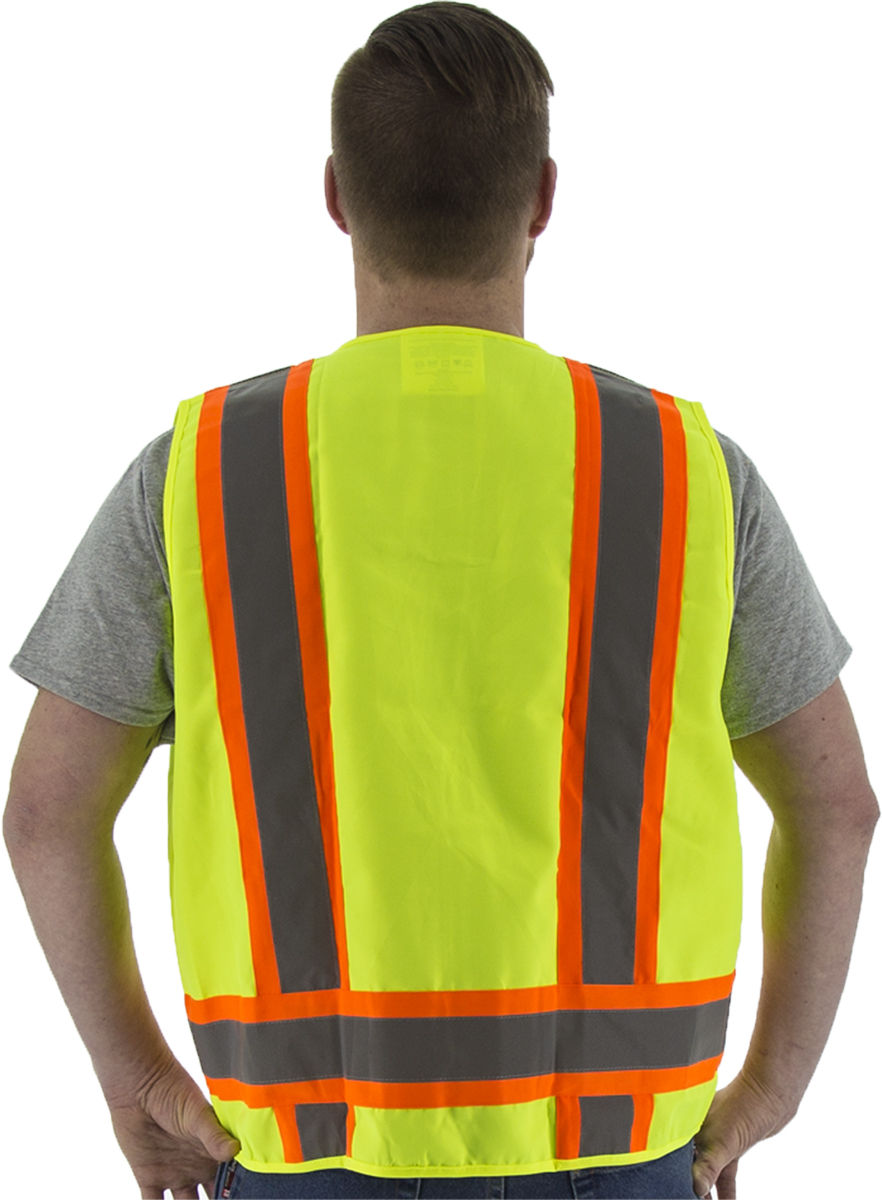 Picture of Majestic 75-3221 Hi-Viz Surveyors Vest w DOT Striping, ANSI 2