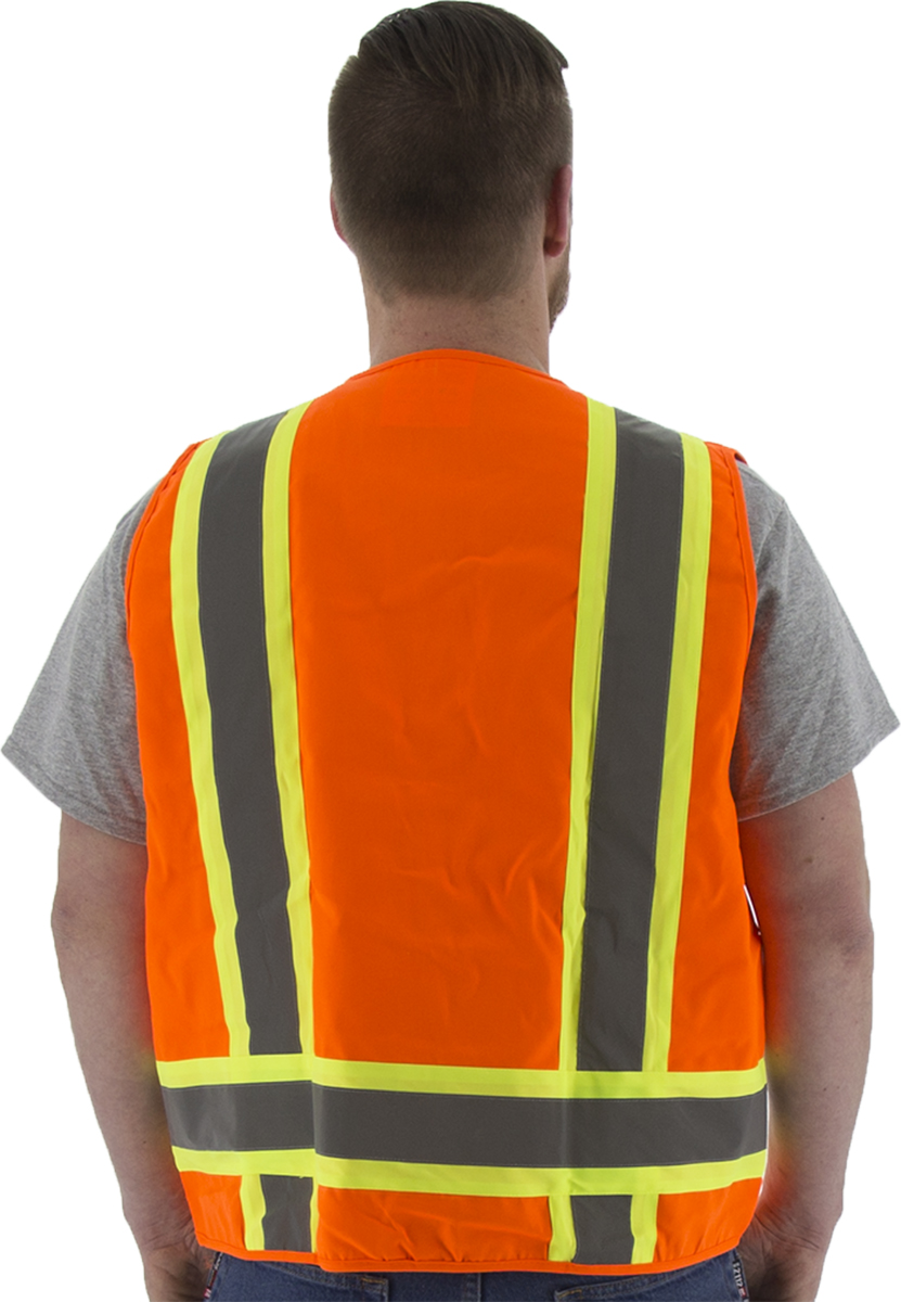 Picture of Majestic 75-3222 Hi-Viz Surveyors Vest w DOT Striping, ANSI 2