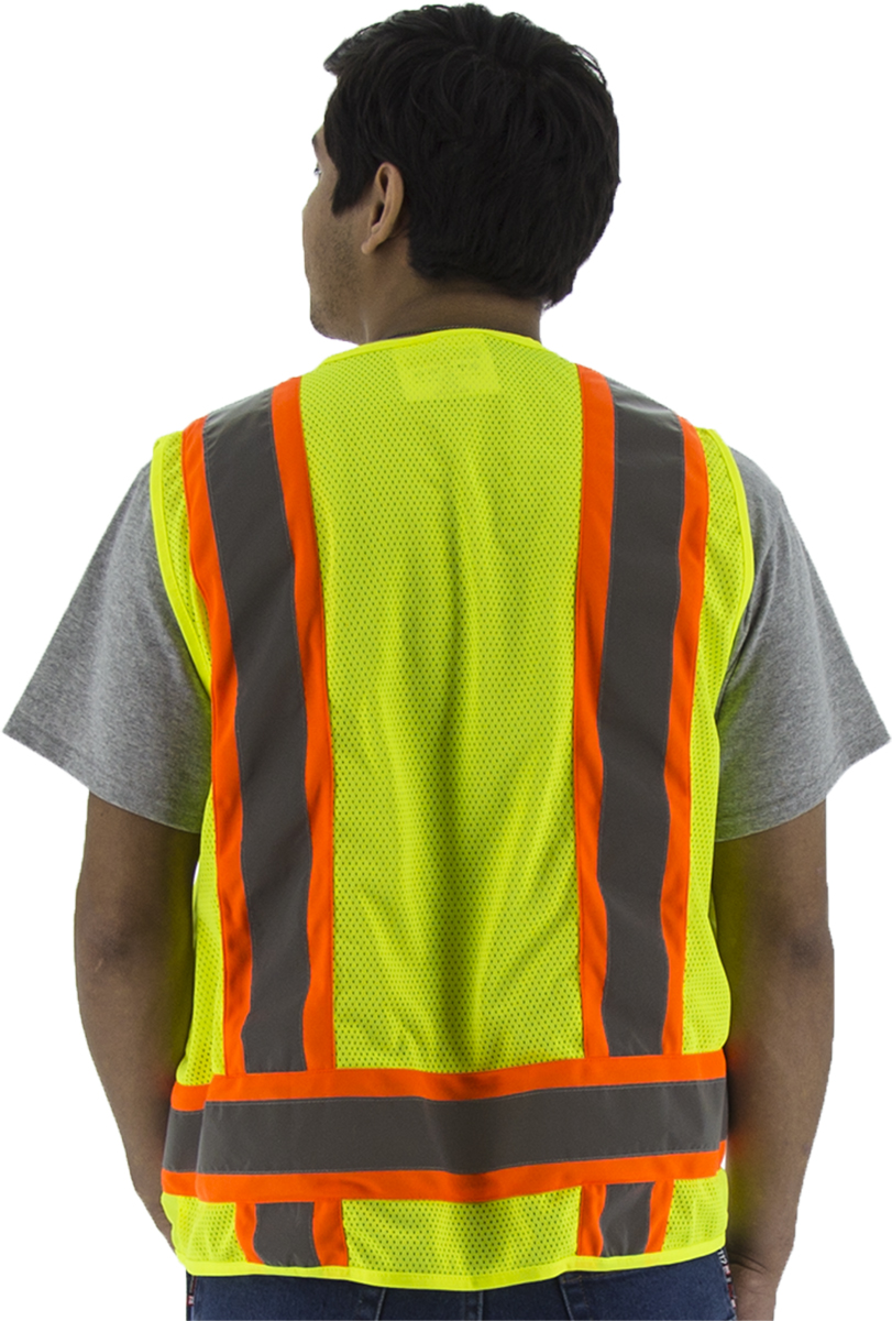 Picture of Majestic 75-3223 Hi-Viz Surveyors Vest w DOT Striping, ANSI 2