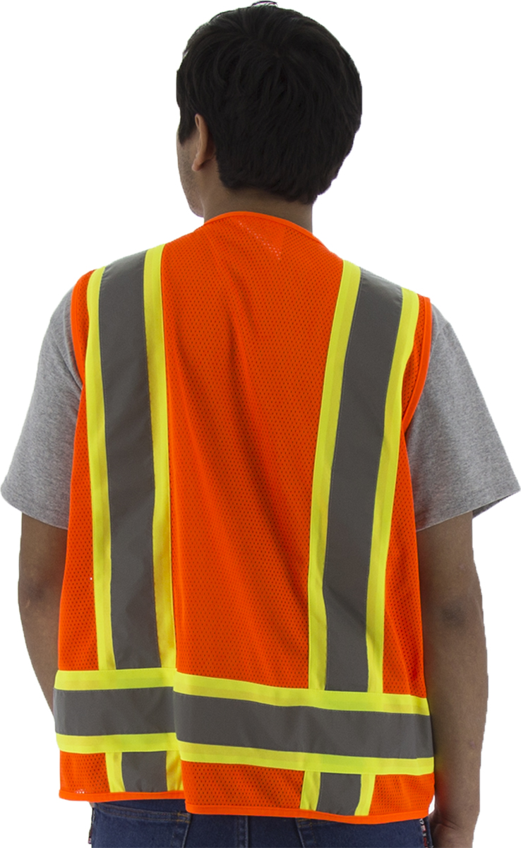 Picture of Majestic 75-3224 Hi-Viz Surveyors Vest w DOT Striping, ANSI 2